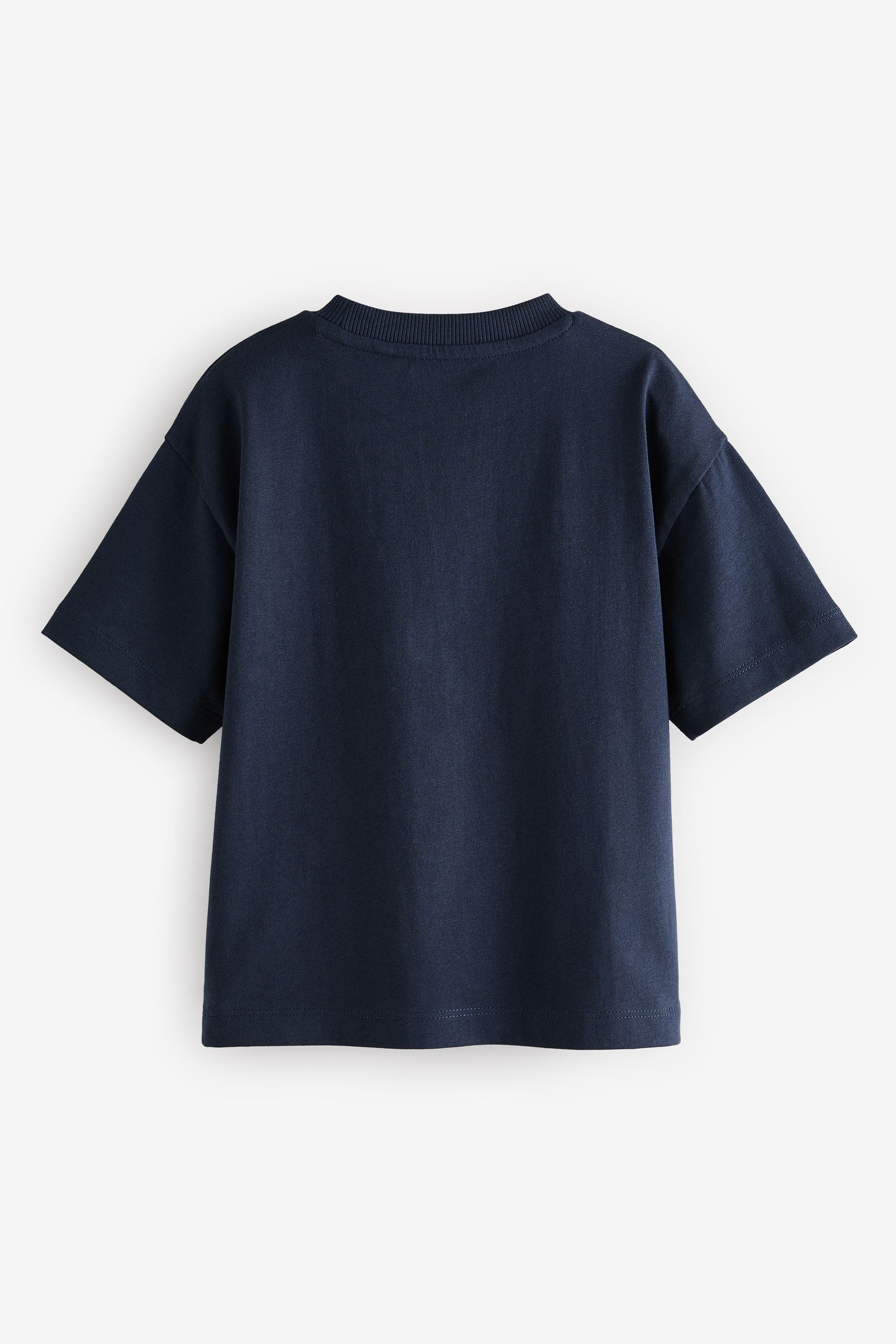 Navy 100% Cotton Short Sleeve Plain T-Shirt (3mths-7yrs)