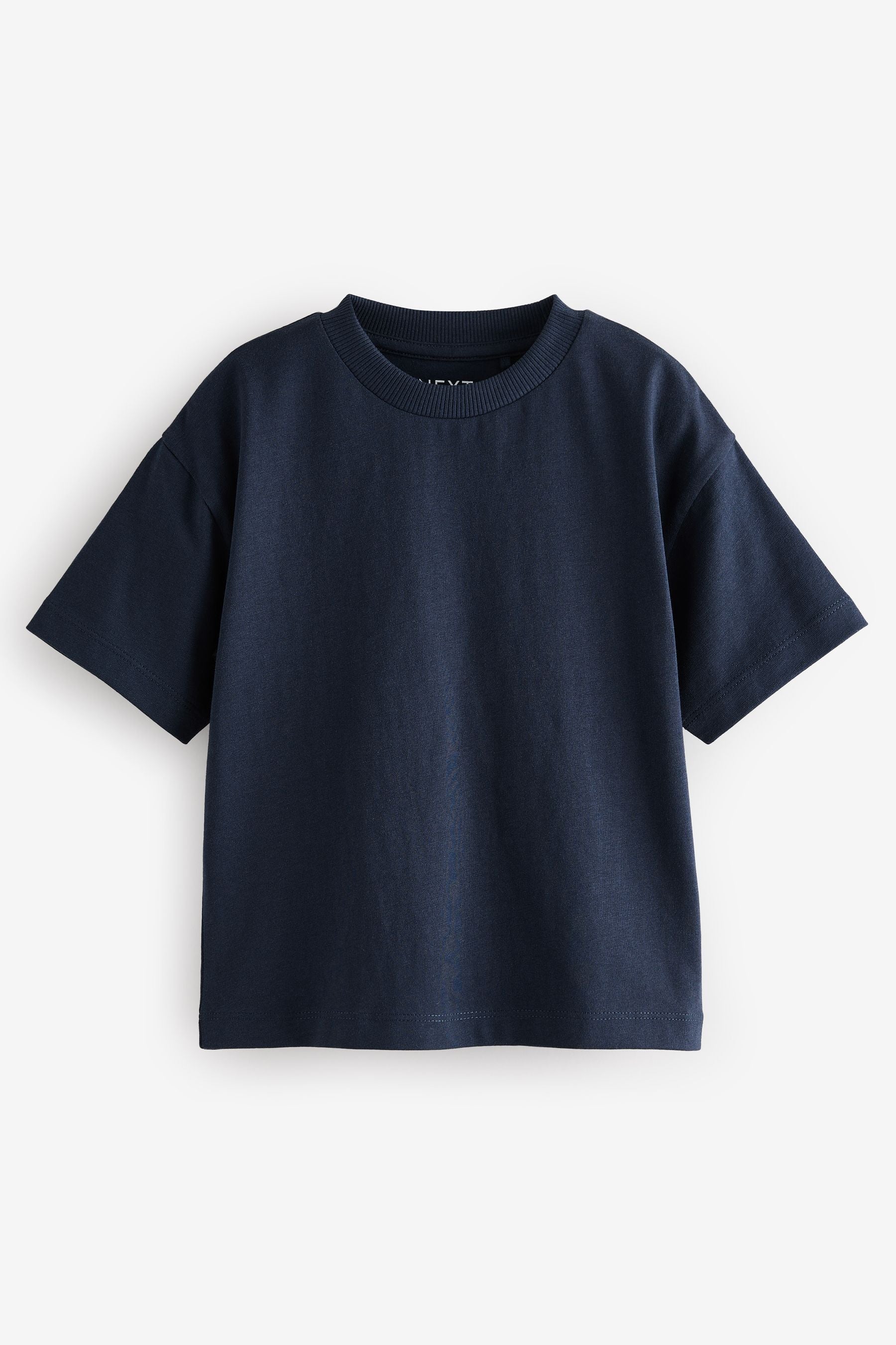 Navy 100% Cotton Short Sleeve Plain T-Shirt (3mths-7yrs)