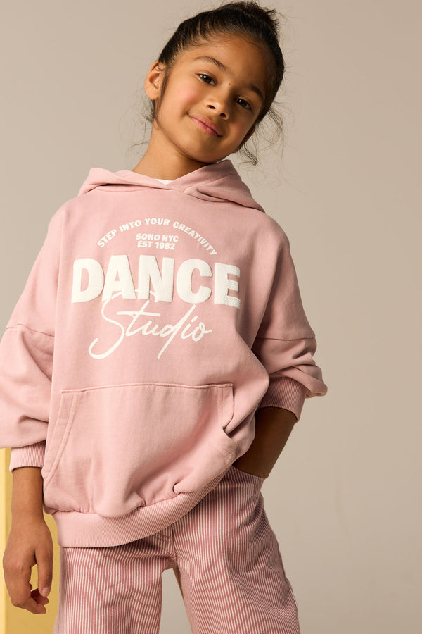 Pink Hoodie Printed Slogan Hoodie (3-16yrs)