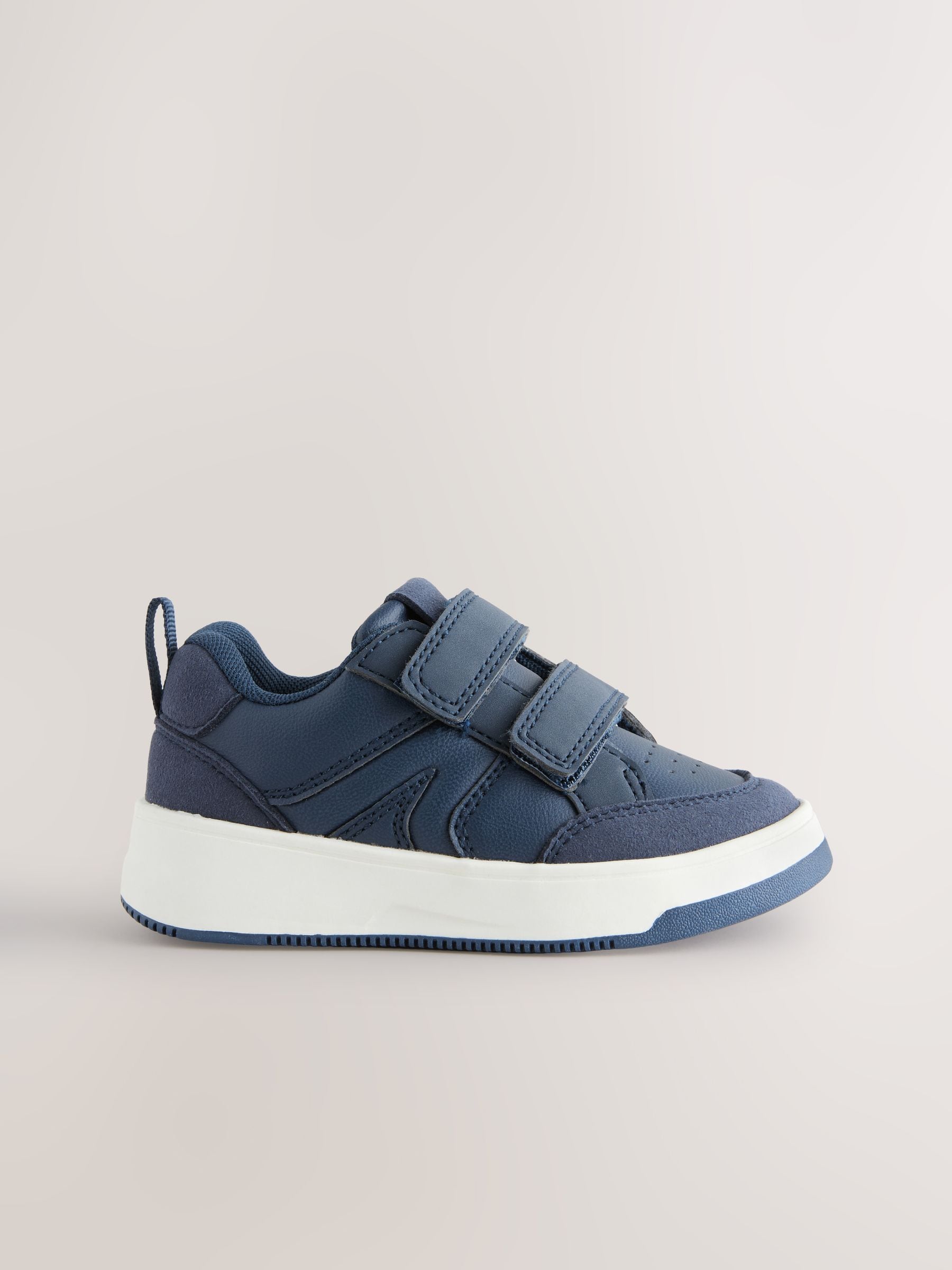 Navy Wide Fit (G) Touch Fastening Two Strap Trainers