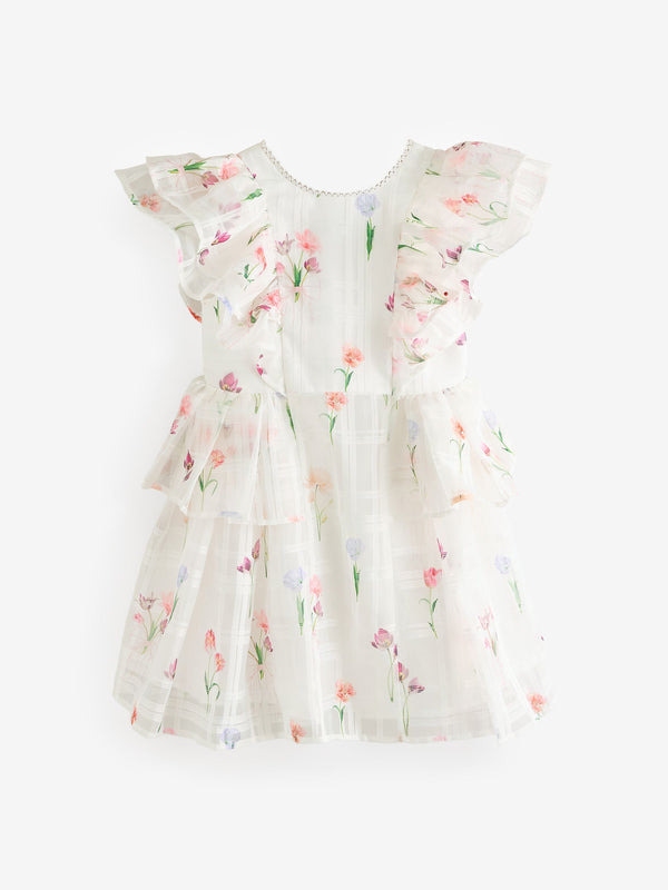 Baker by Ted Baker Burn Out Floral Print White Dress