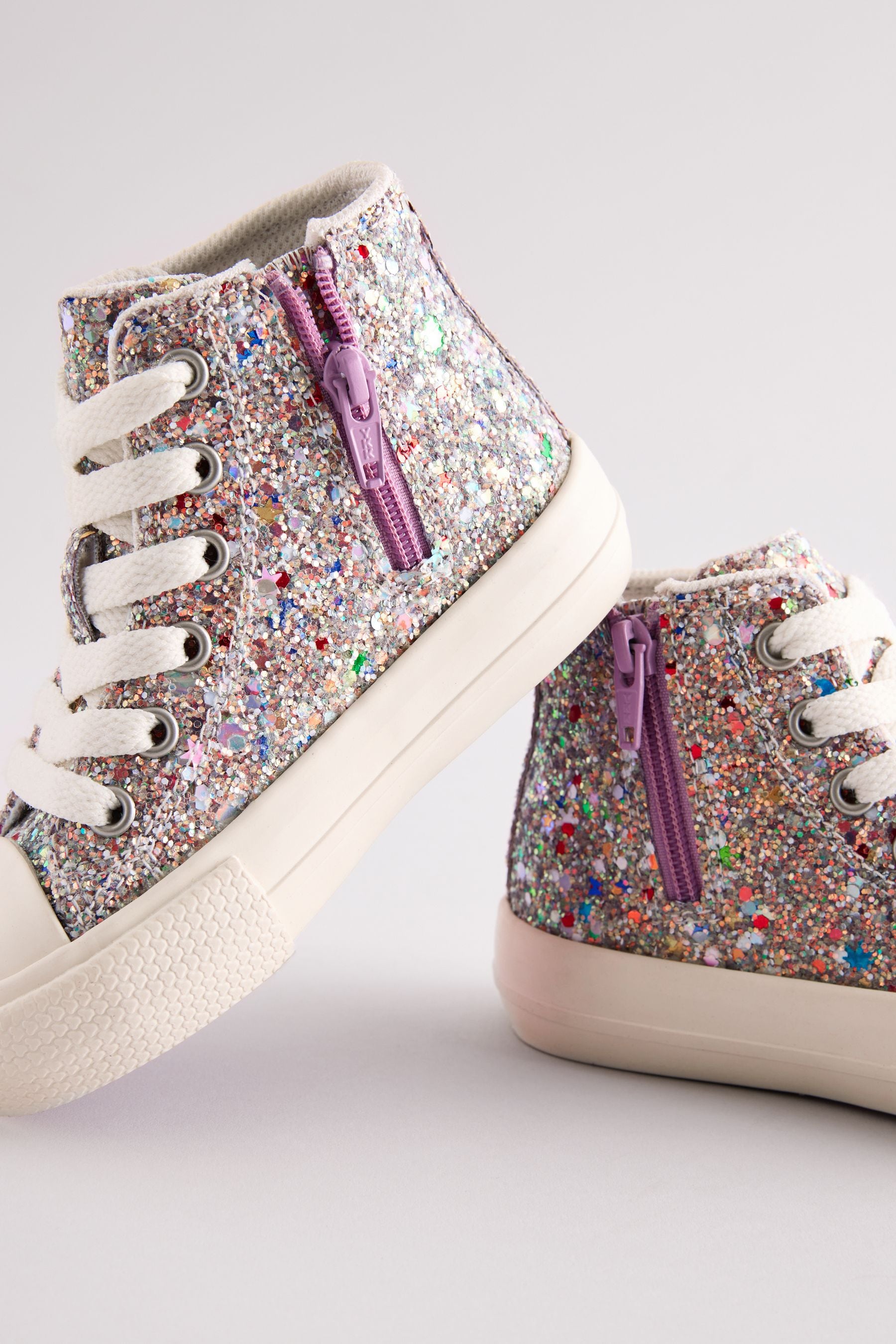 Multi Glitter Chunky High Top Trainers