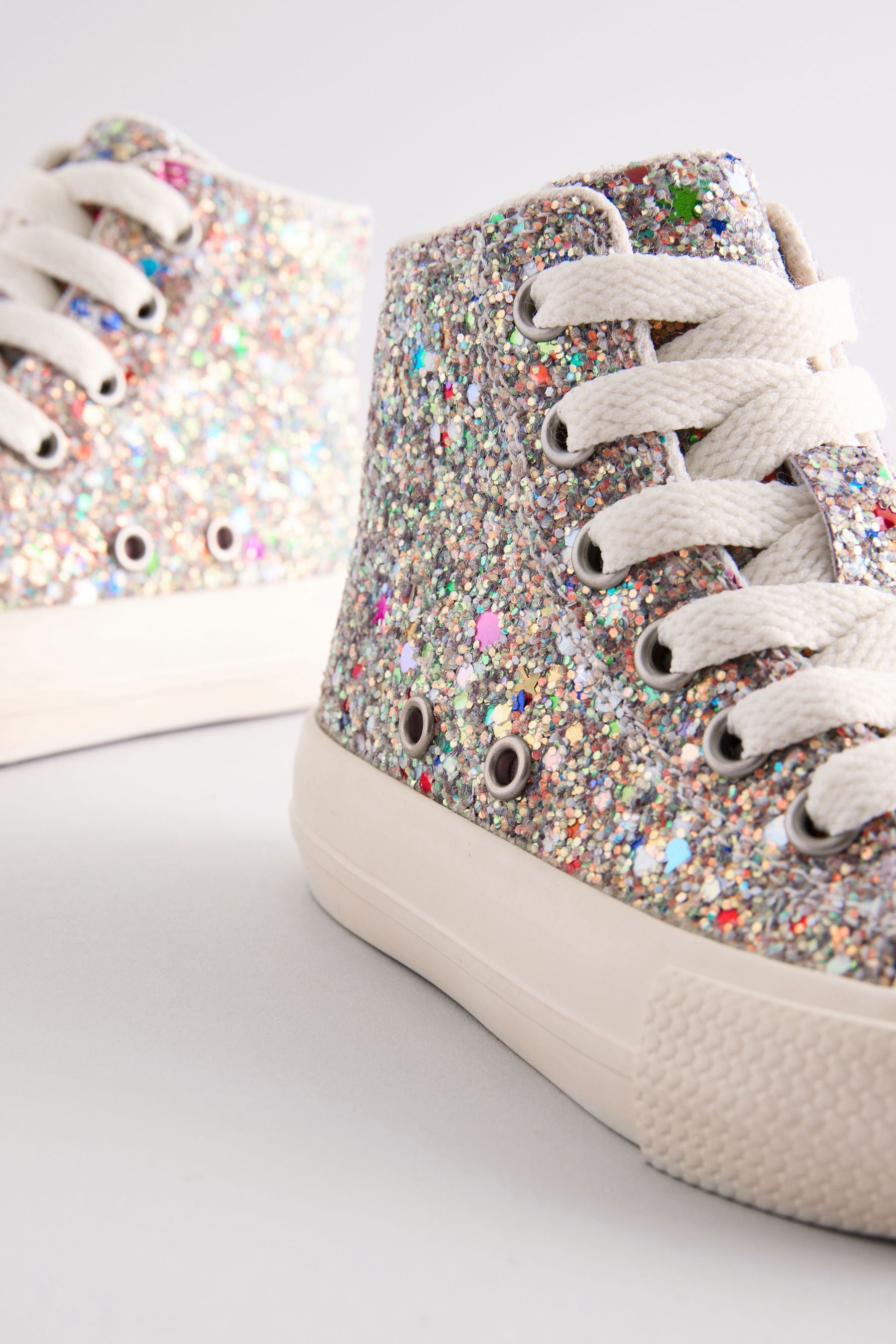 Multi Glitter Chunky High Top Trainers