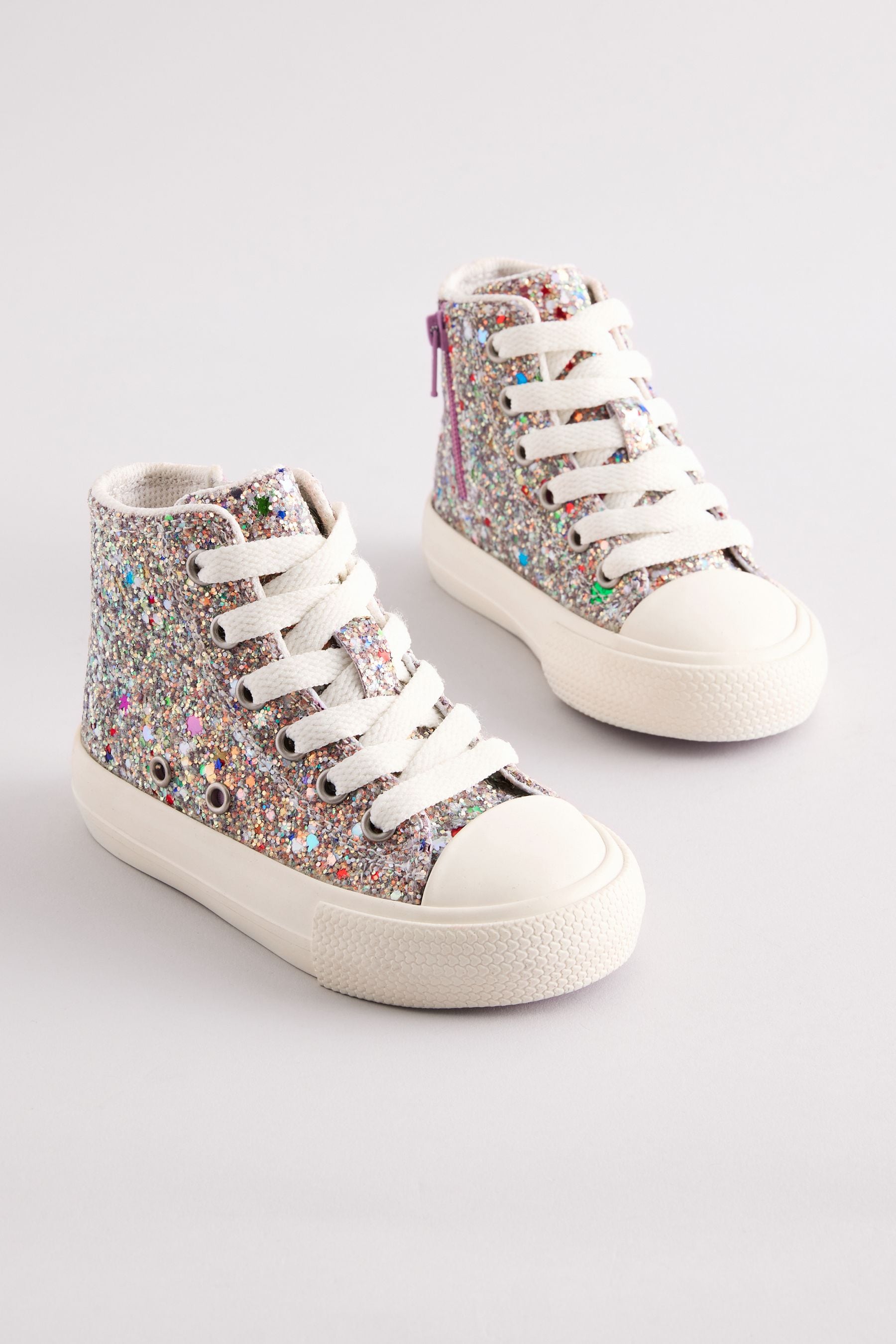 Multi Glitter Chunky High Top Trainers