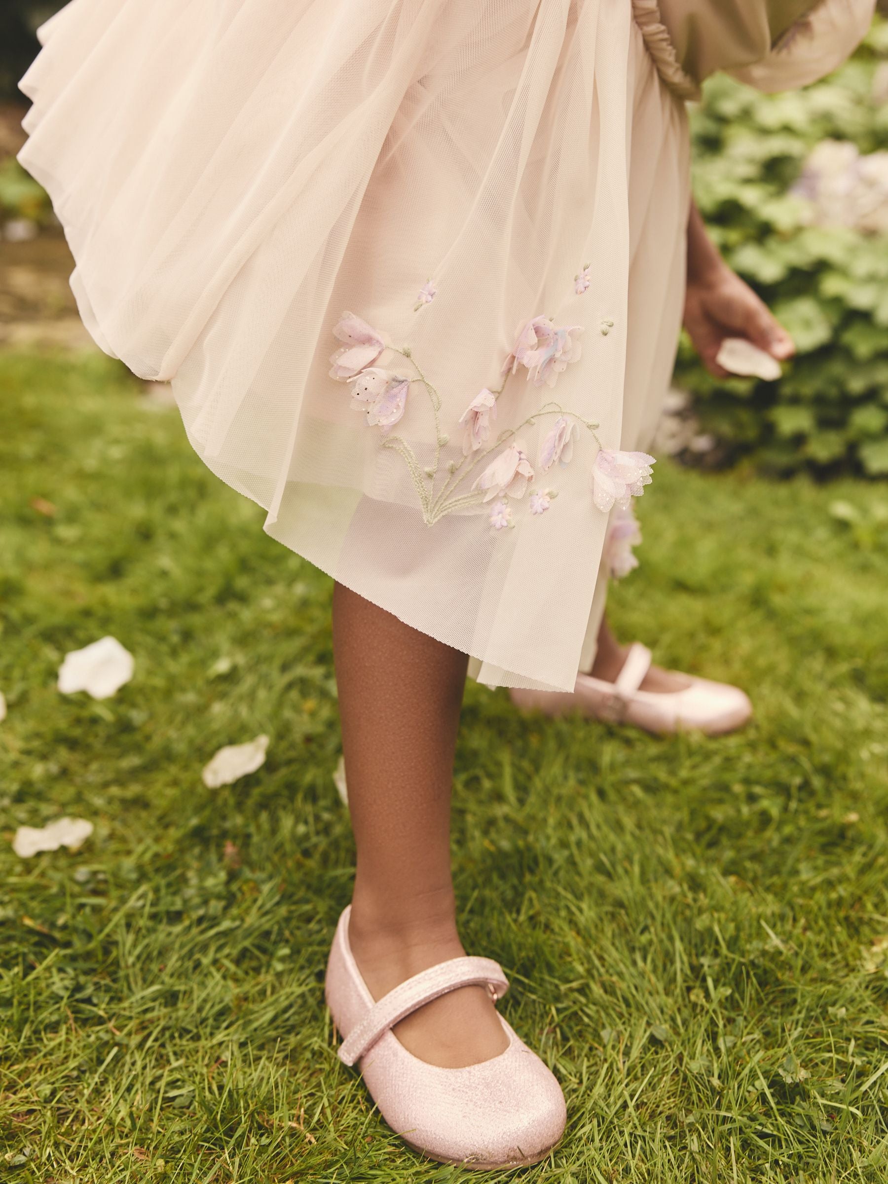 Pink Embroidered Mesh Dress (3mths-8yrs)