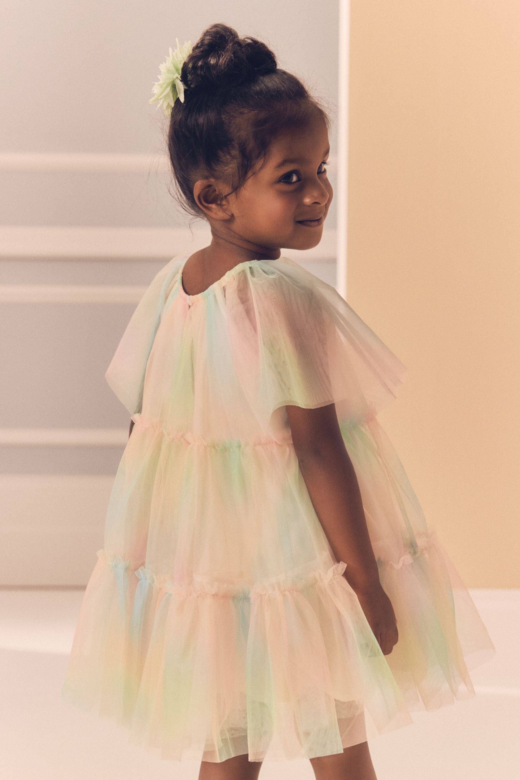 Rainbow Tiered Mesh Party Dress (3mths-10yrs)