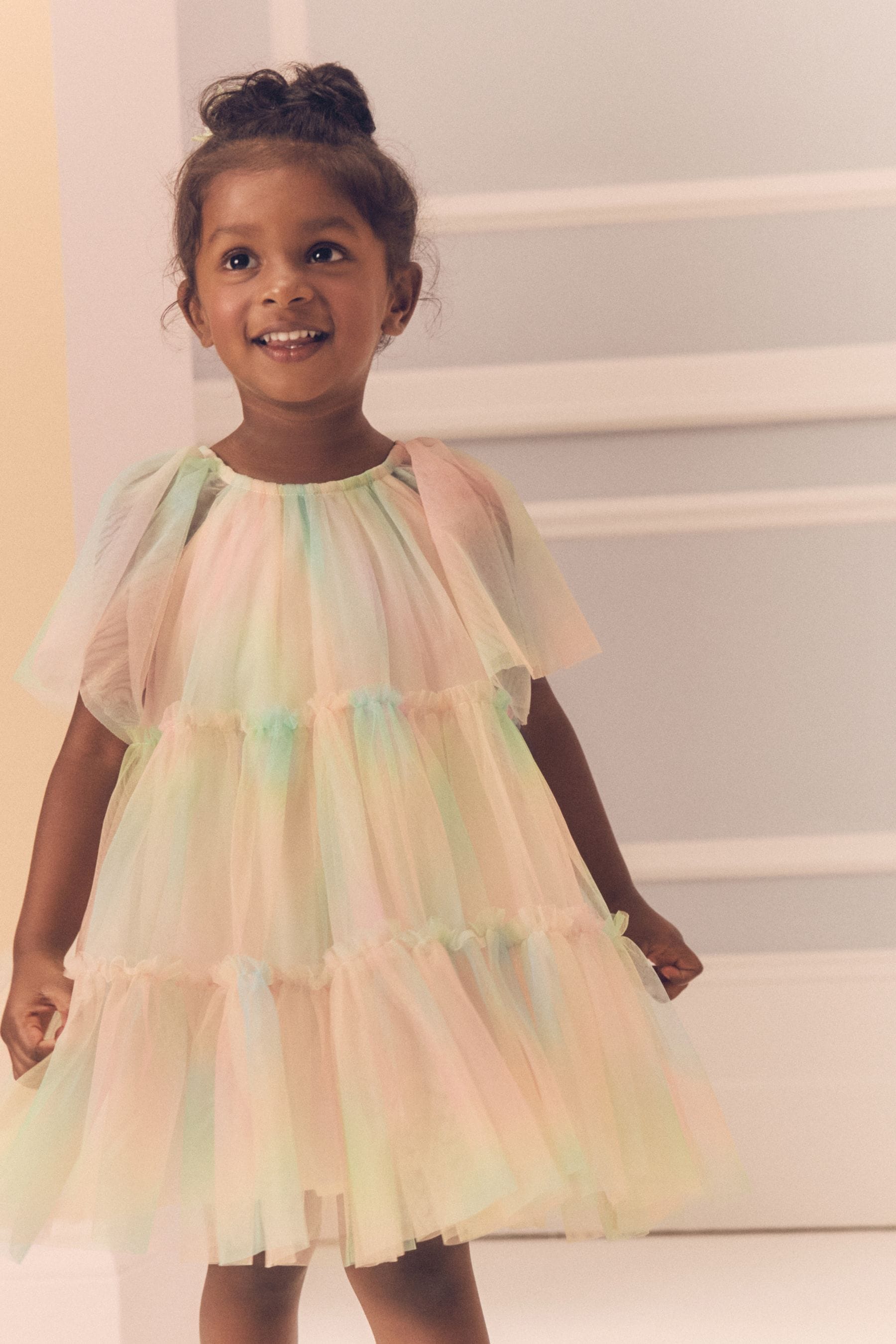 Rainbow Tiered Mesh Party Dress (3mths-10yrs)