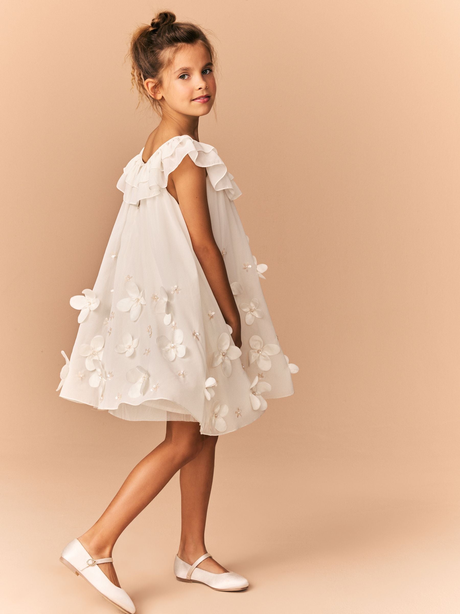 Cream Embellished Occasion Dress (3-16yrs)