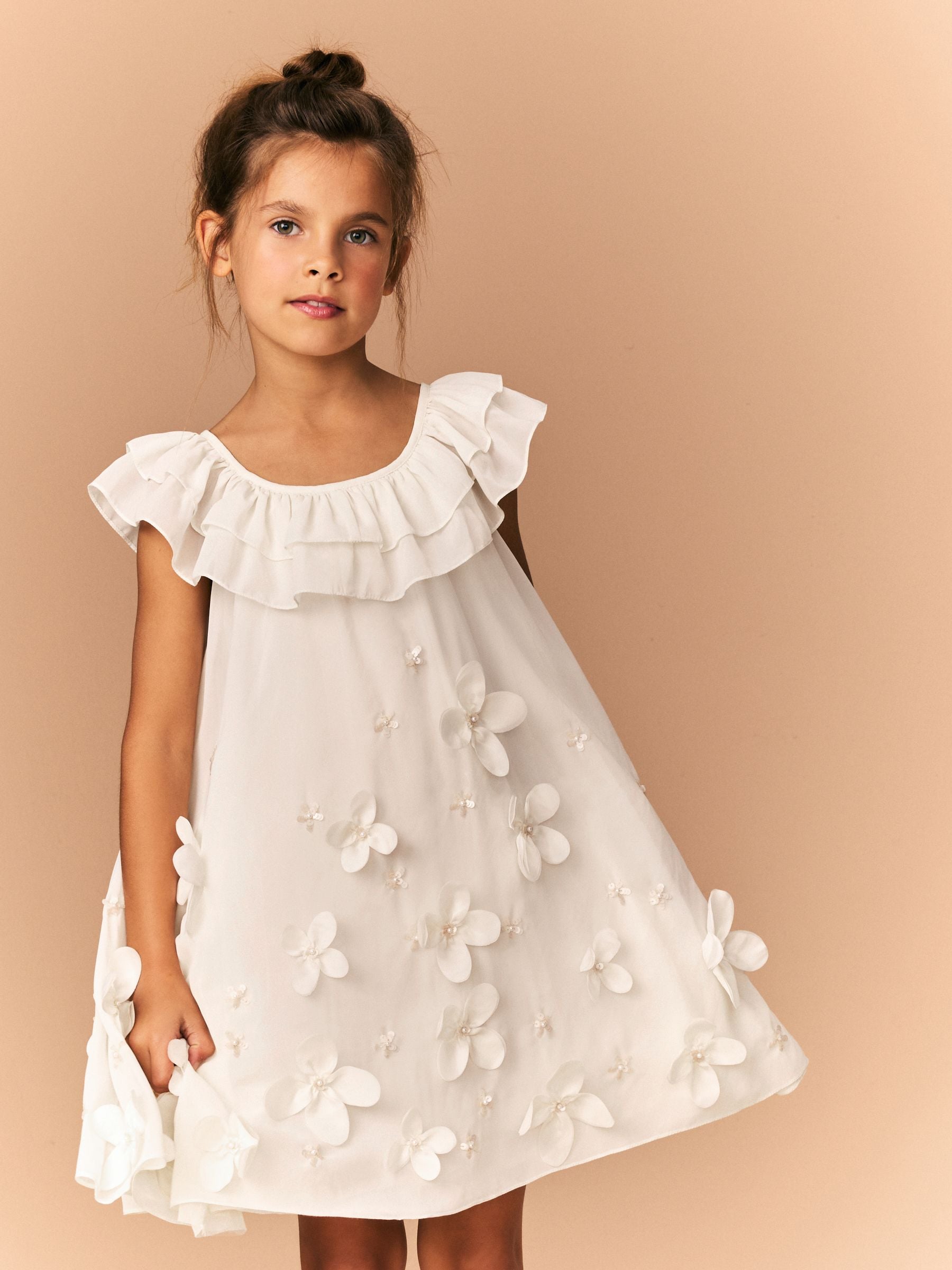 Cream Embellished Occasion Dress (3-16yrs)