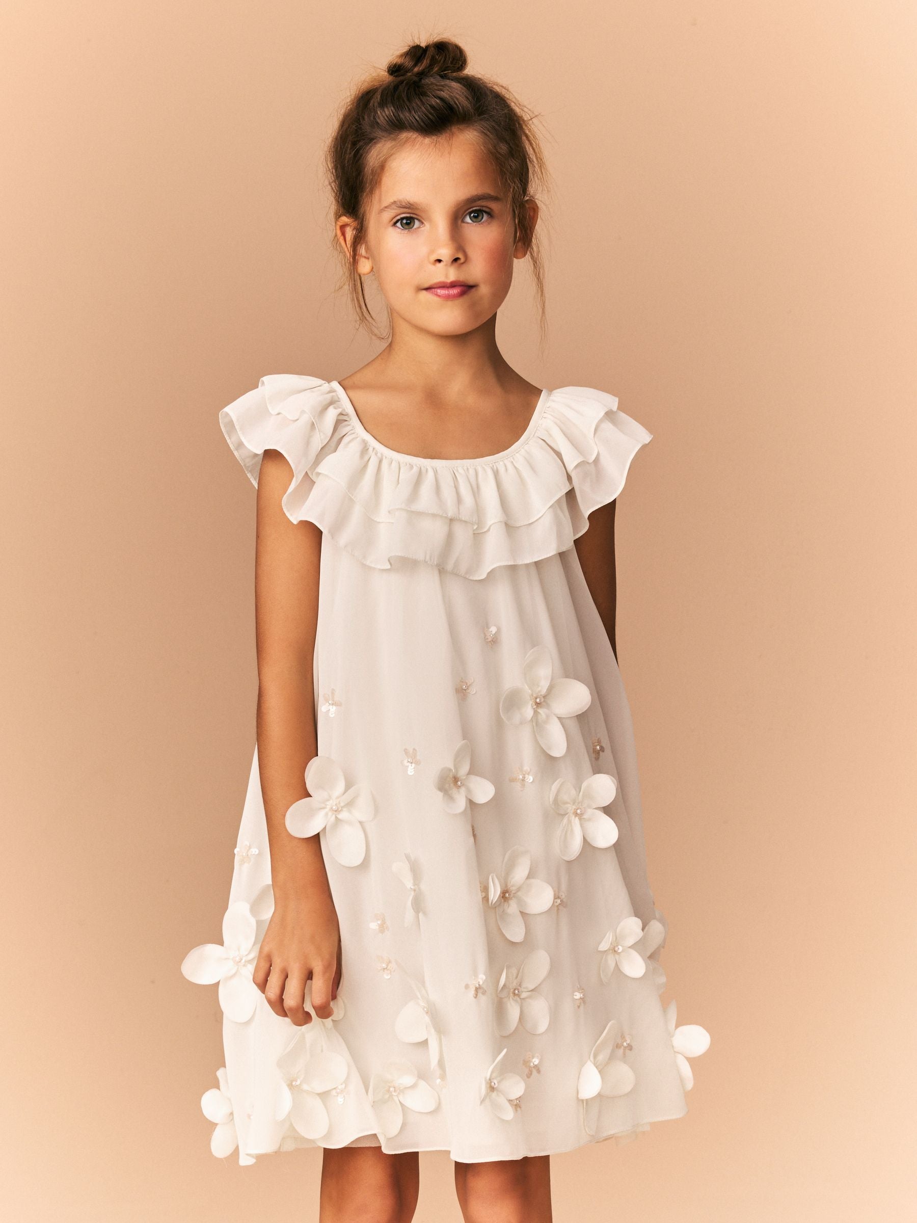 Cream Embellished Occasion Dress (3-16yrs)