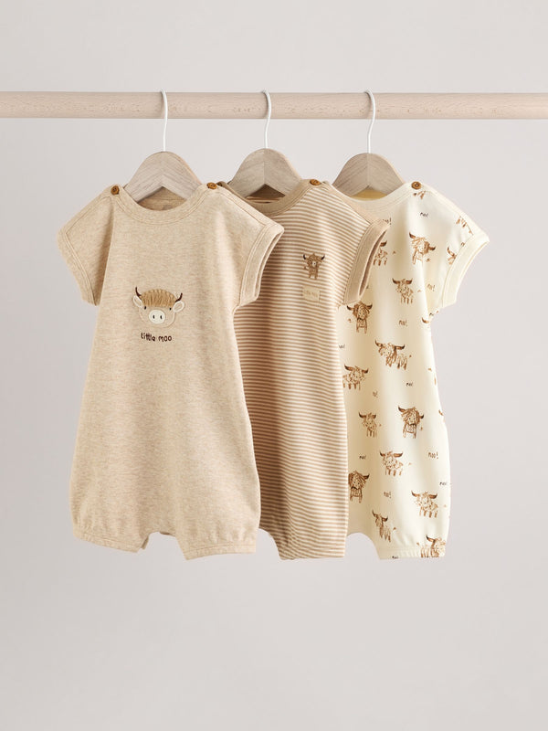 Neutral Hamish Baby 100% Cotton Romper (0mths-3yrs)