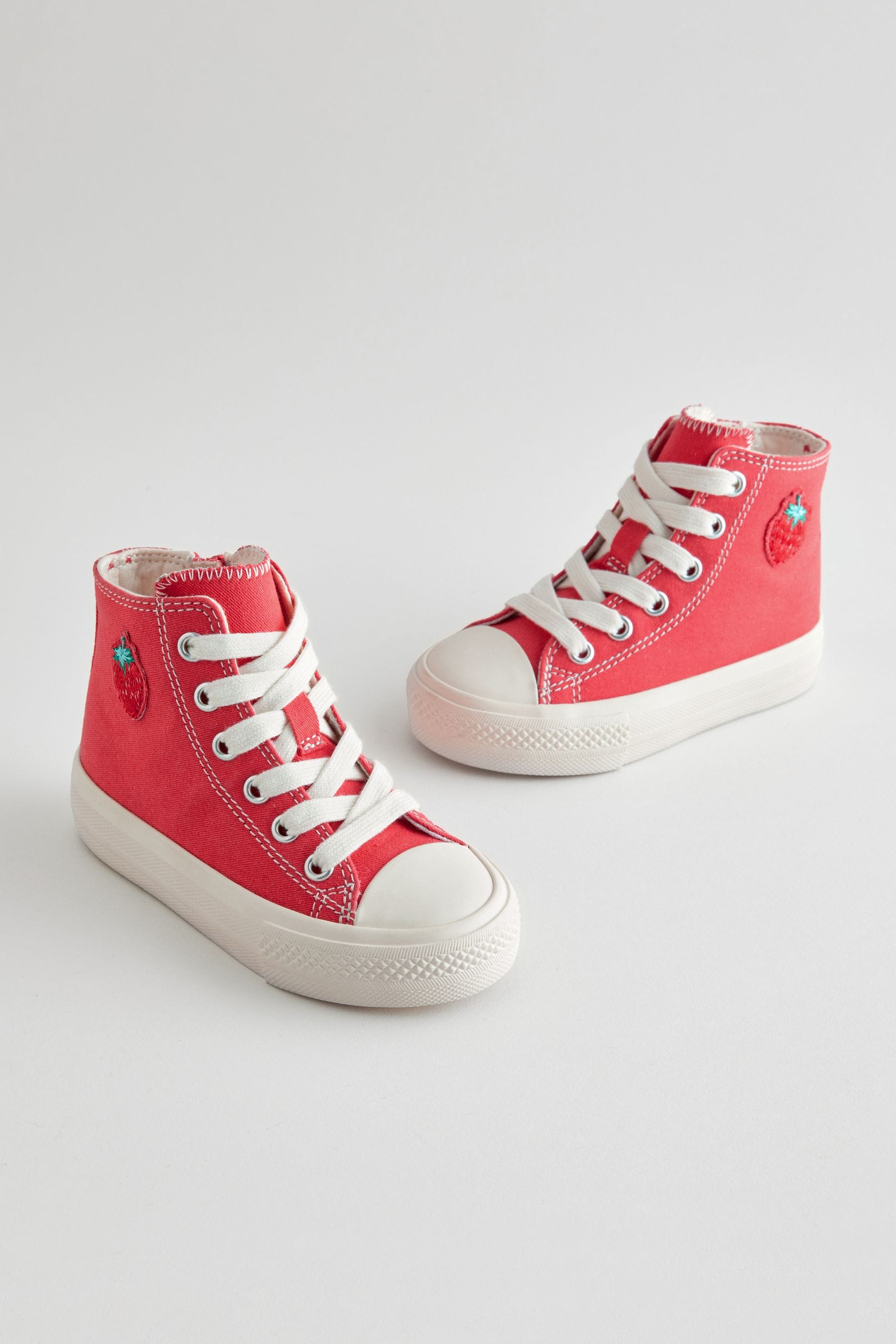 Red Chunky High Top Trainers