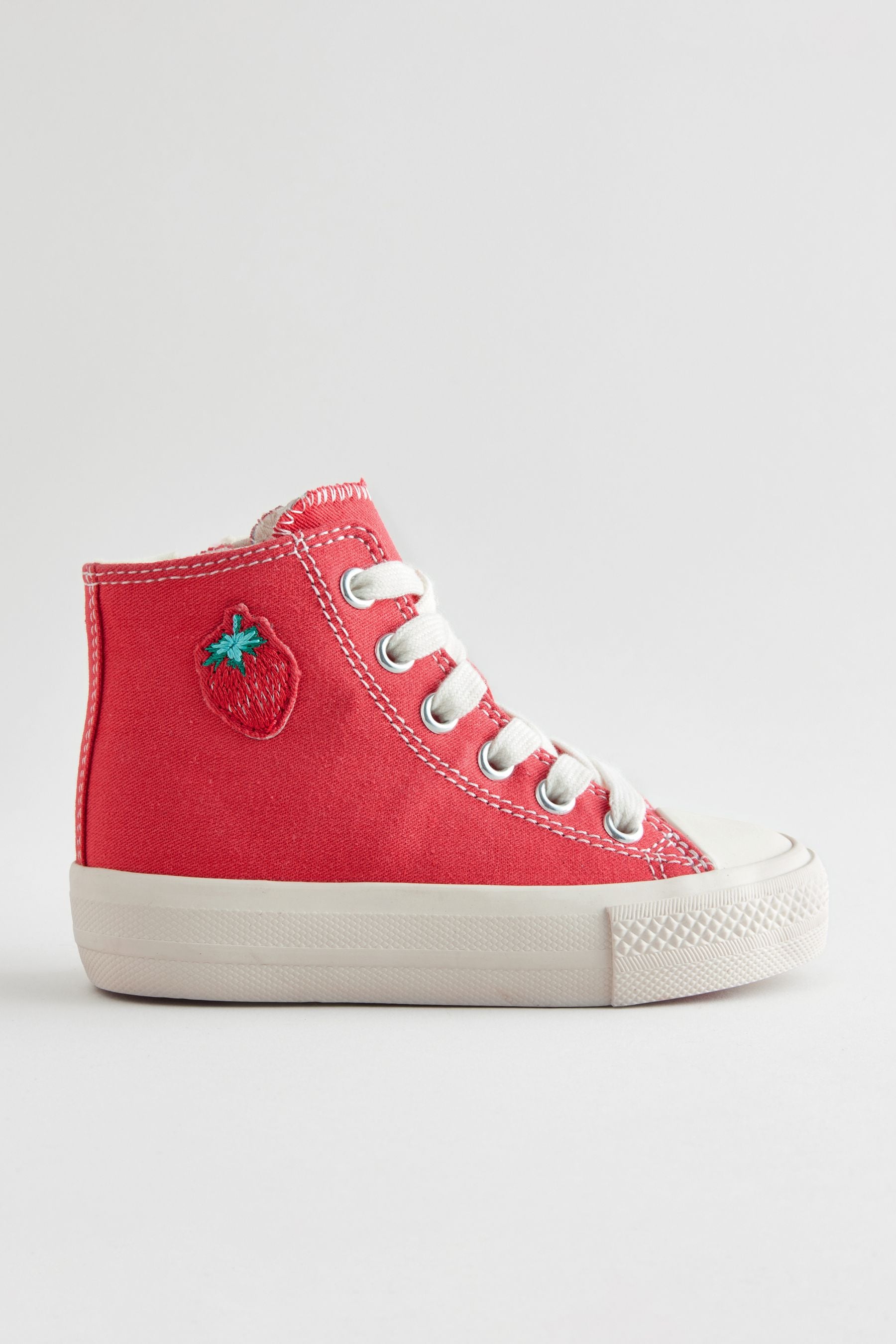 Red Chunky High Top Trainers