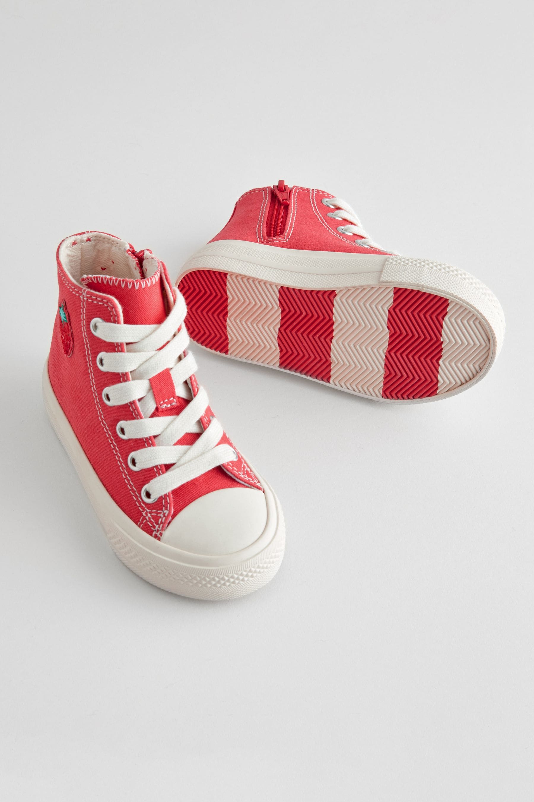 Red Chunky High Top Trainers