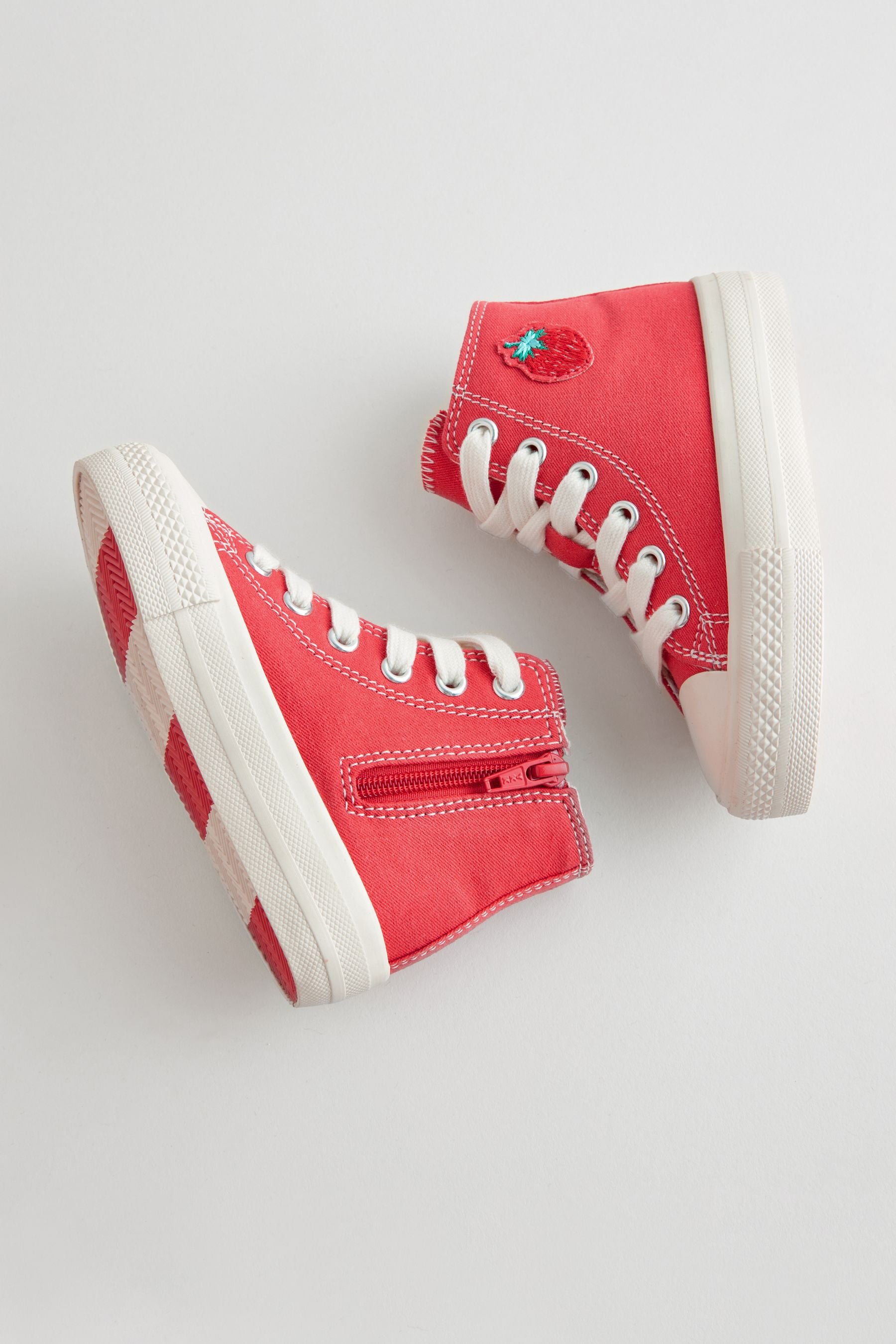 Red Chunky High Top Trainers