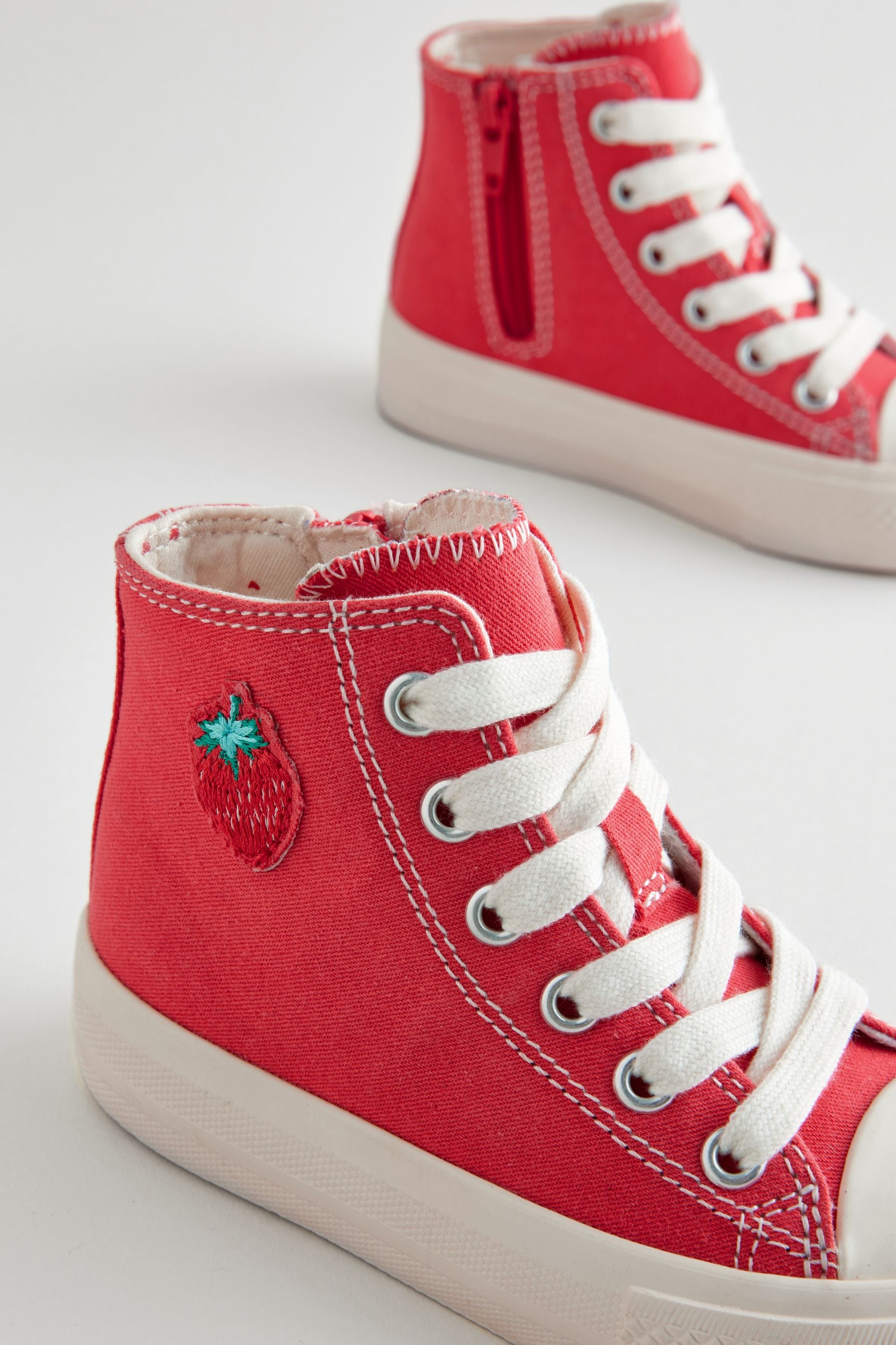 Red Chunky High Top Trainers