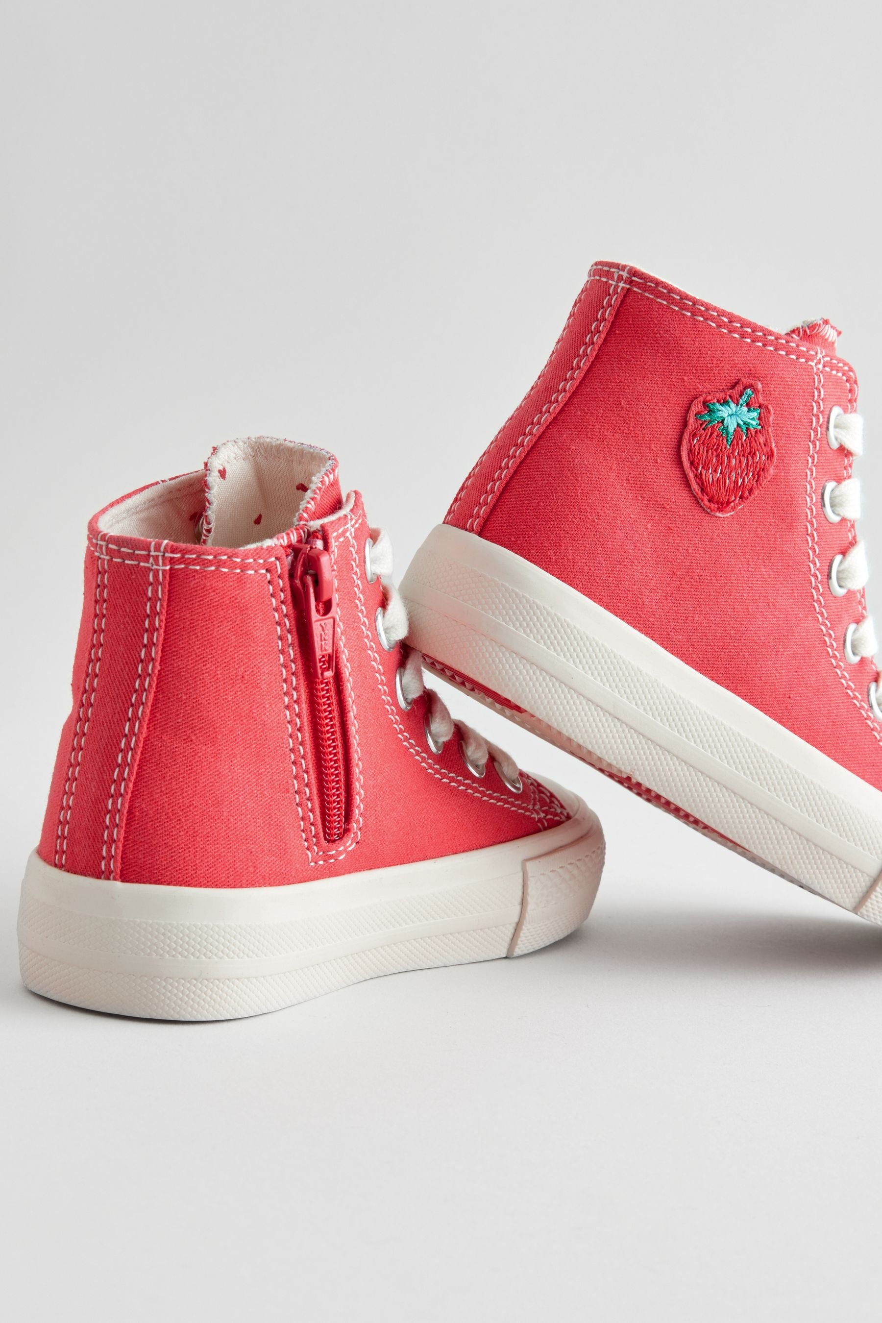 Red Chunky High Top Trainers