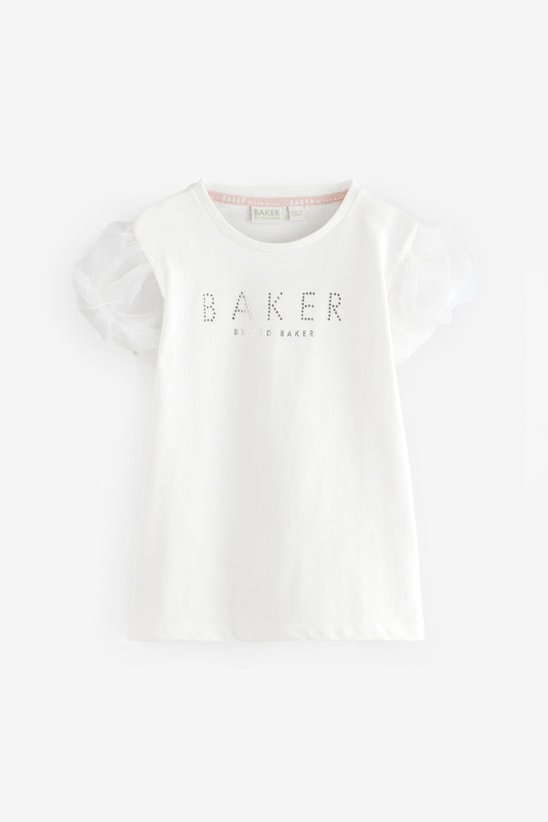 Baker by Ted Baker Organza Sleeve Hotfix T-Shirt