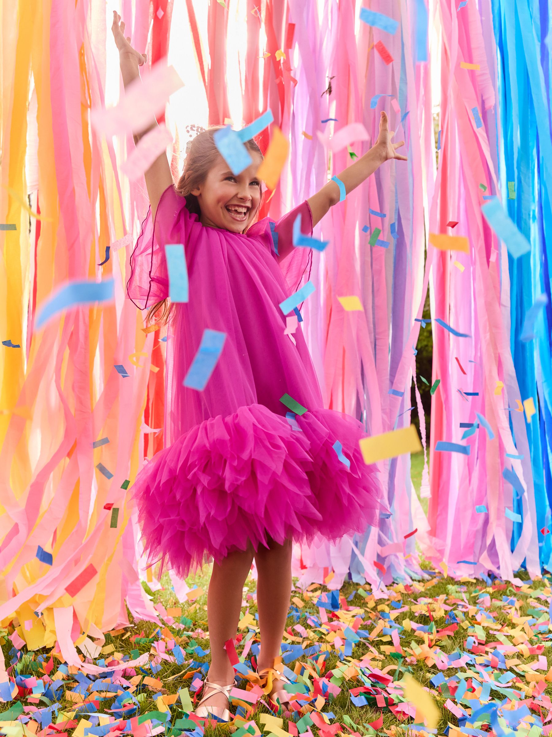 Pink Mesh Party Dress (3-16yrs)