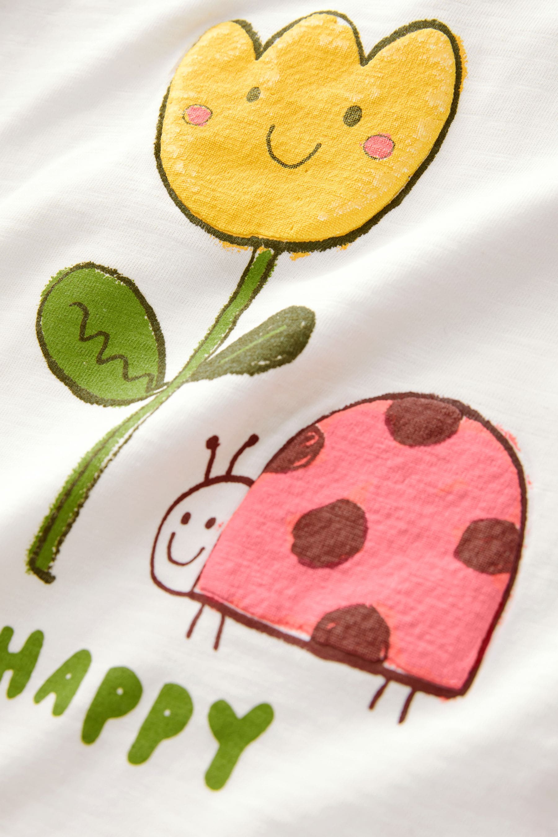 White Ladybird Character Short Sleeve T-Shirt (3mths-7yrs)