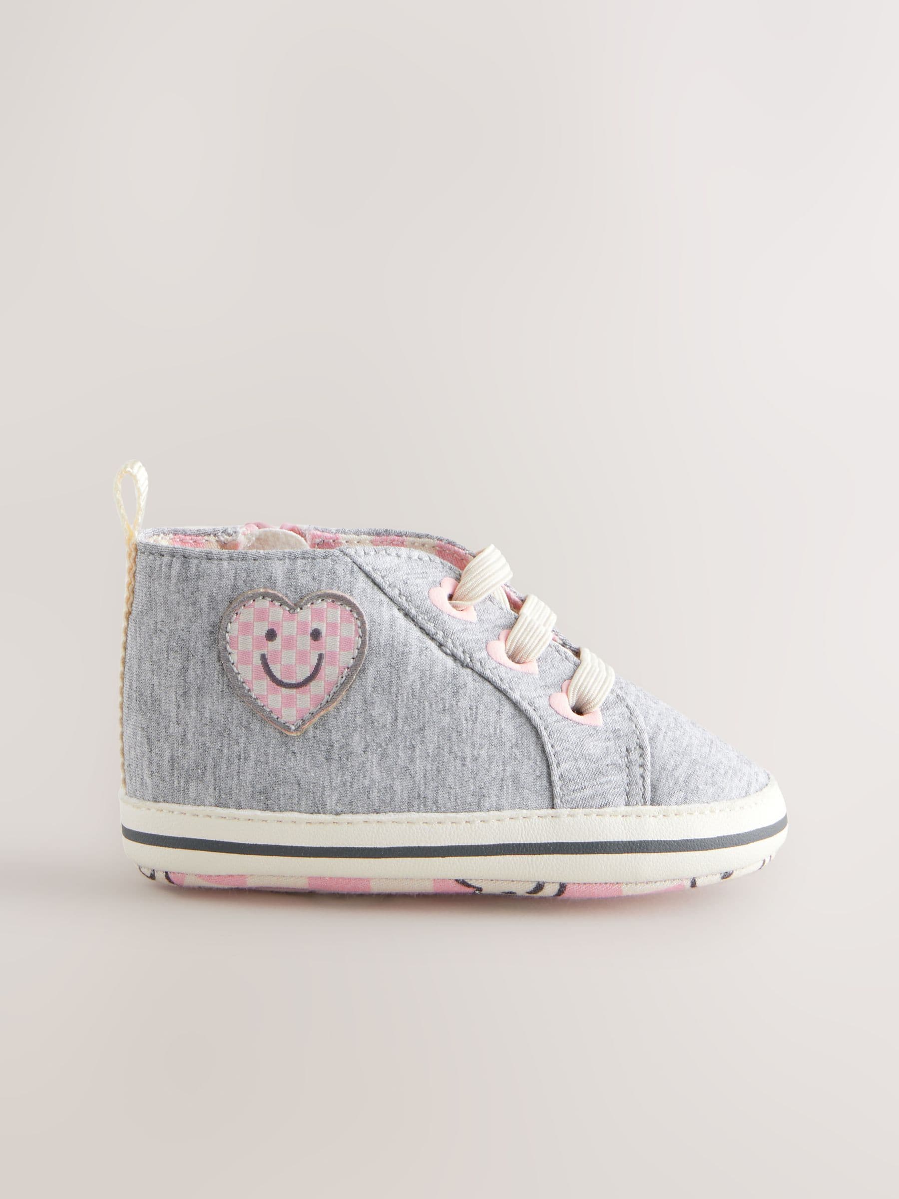 Grey Heart Character High Top Trainers (0-18mths)