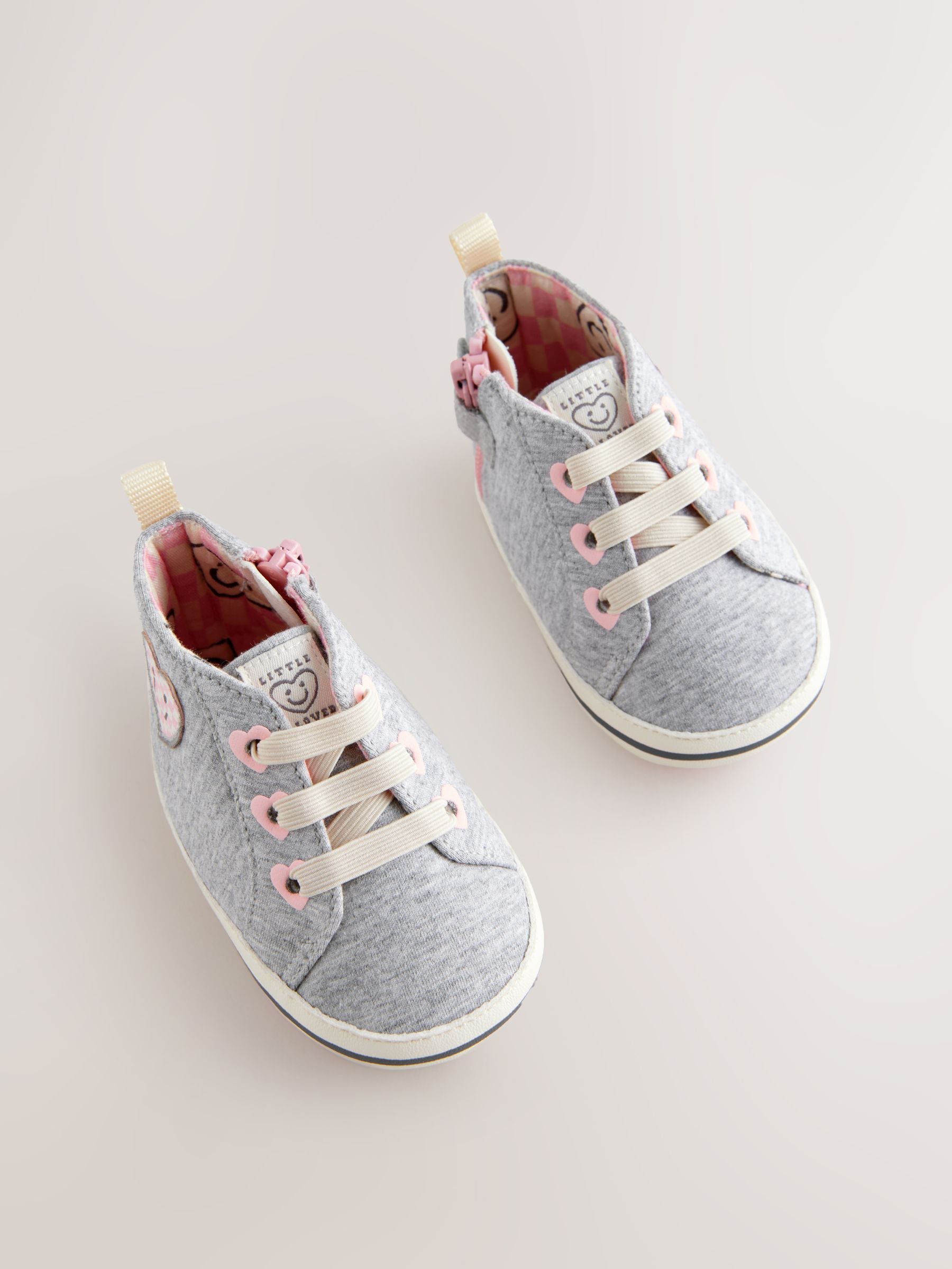 Grey Heart Character High Top Trainers (0-18mths)