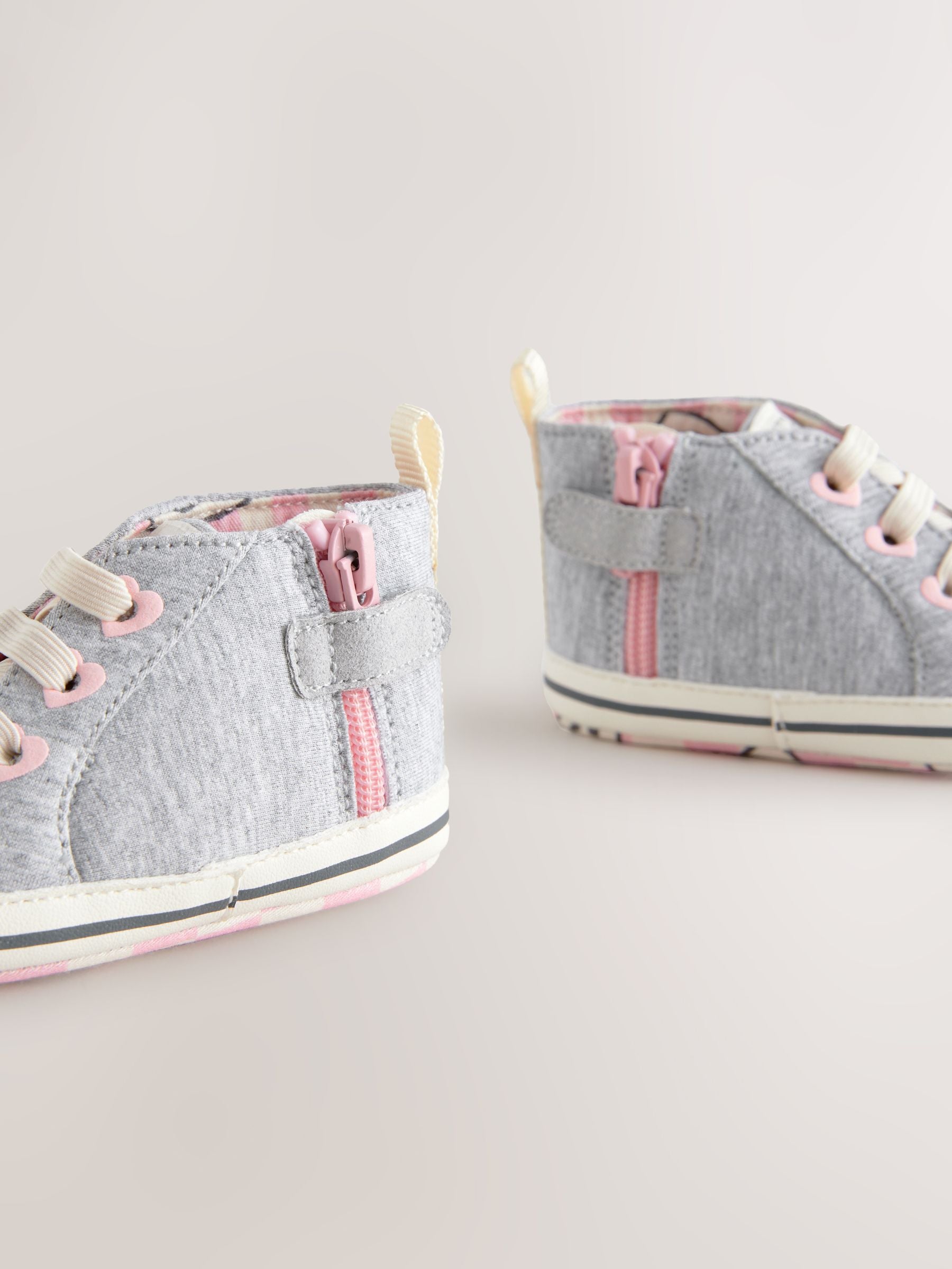 Grey Heart Character High Top Trainers (0-18mths)