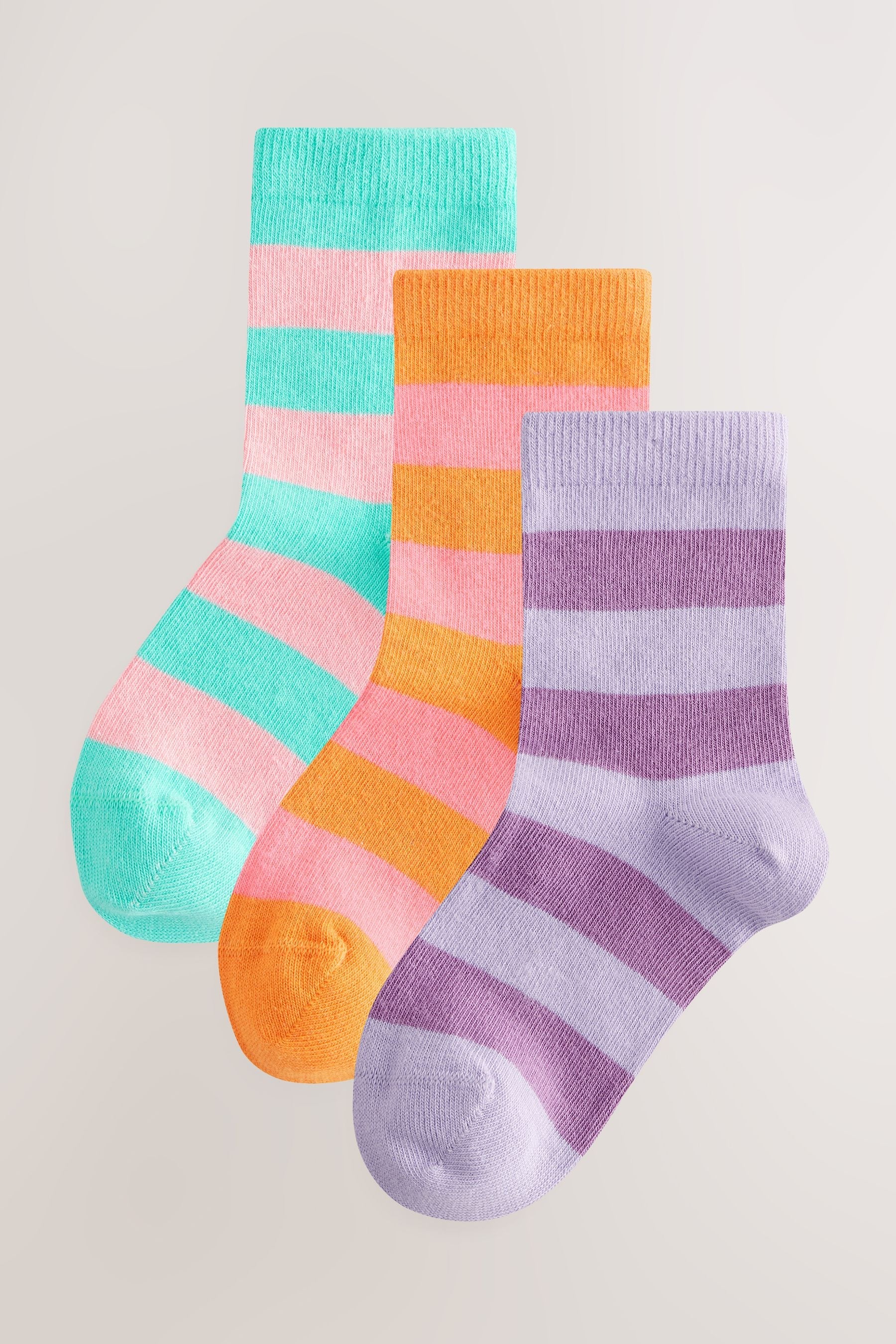 Multi Cotton Rich Stripe Ankle Socks 3 Pack