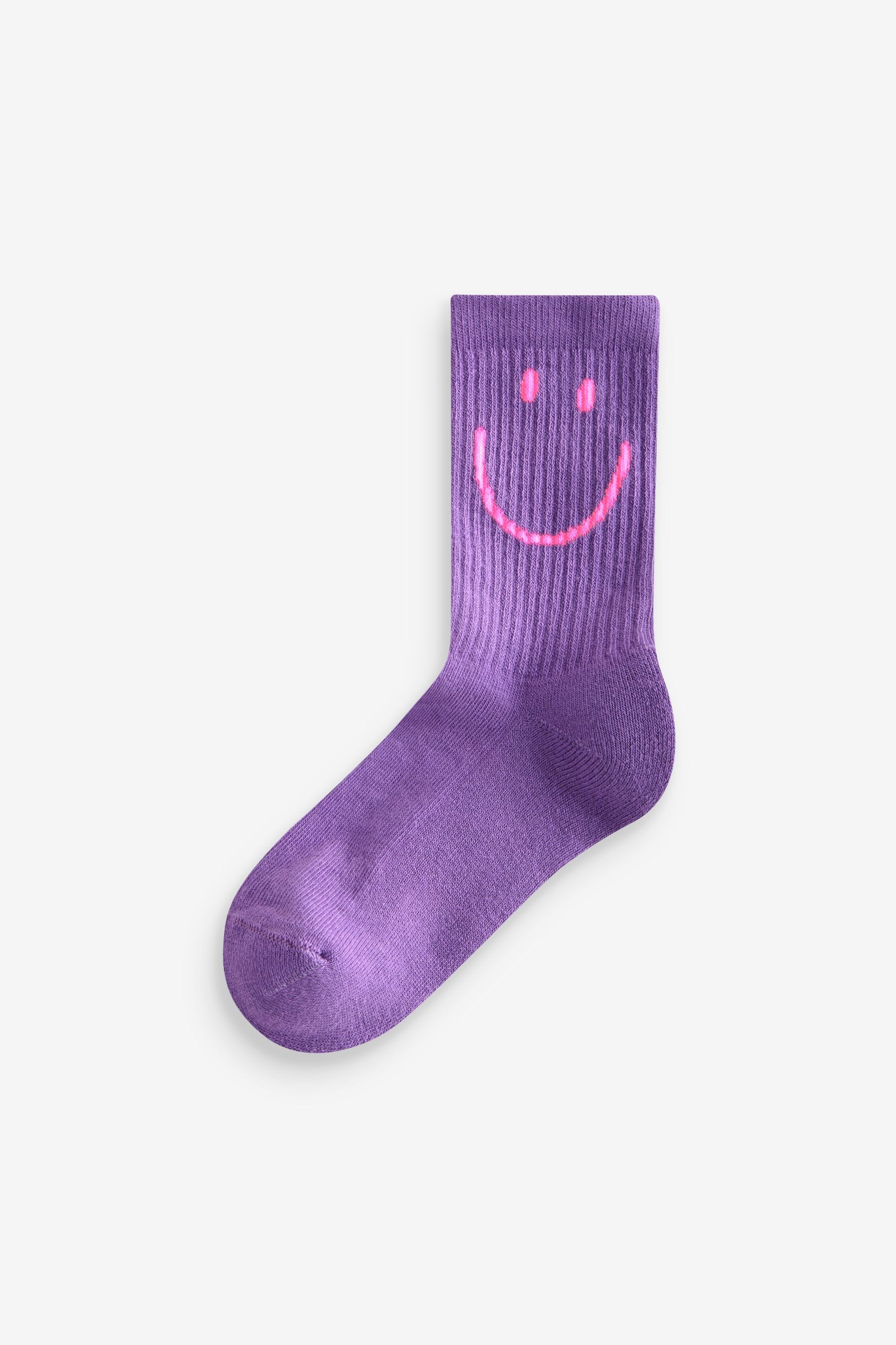 Pink, Purple and Teal Blue Character Cotton Rich Character Cushion Sole Ankle Socks 3 Pack