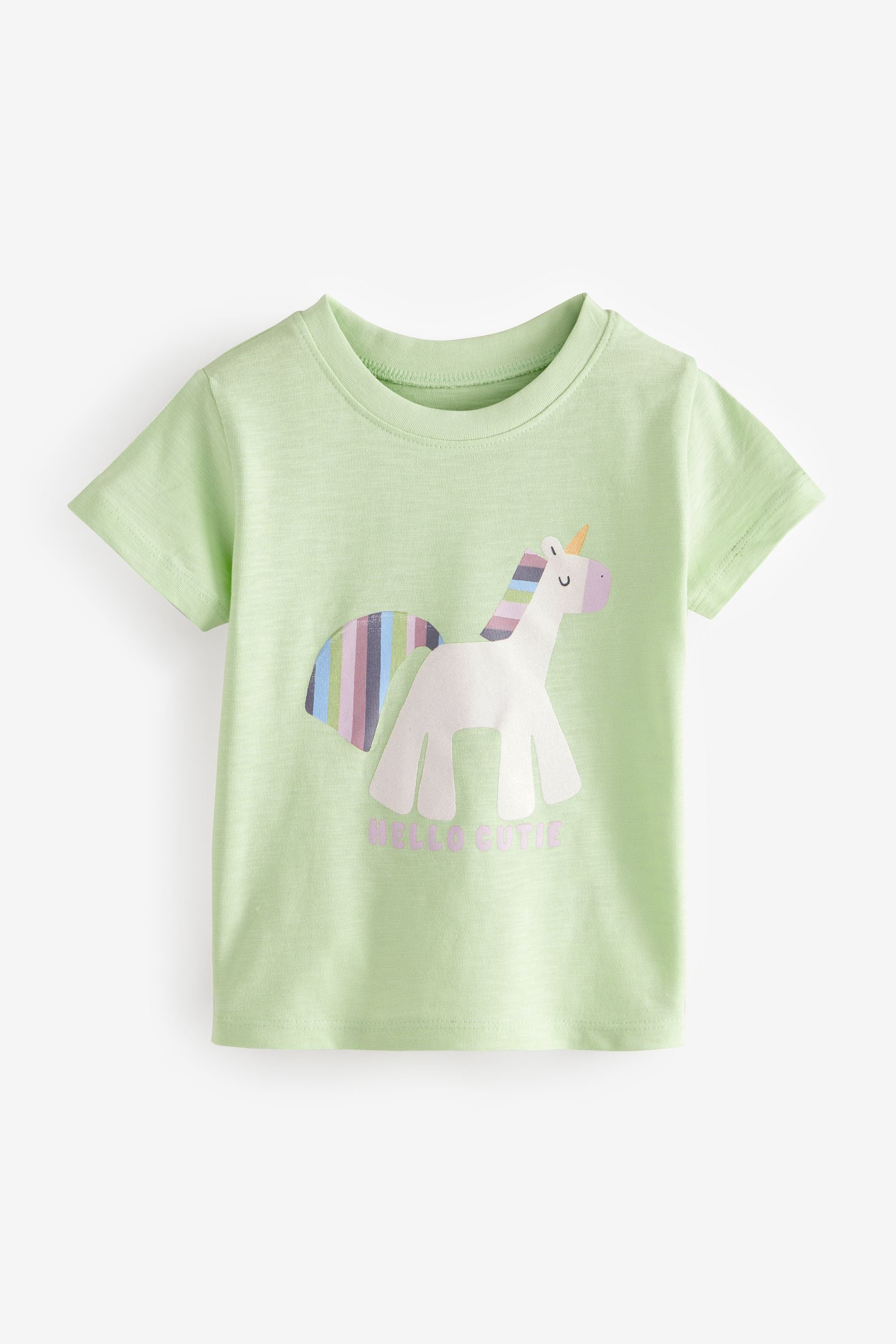 Light Green Unicorn Short Sleeve T-Shirt (3mths-7yrs)