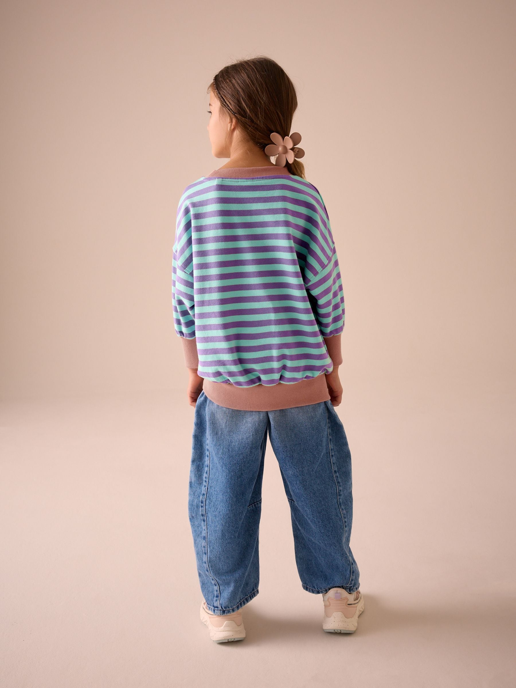 Blue/Purple Stripe 100% Cotton Sweatshirt (3-16yrs)