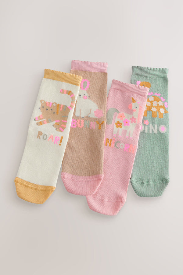 Multi Cotton Rich Character Ankle Socks 4 Pack