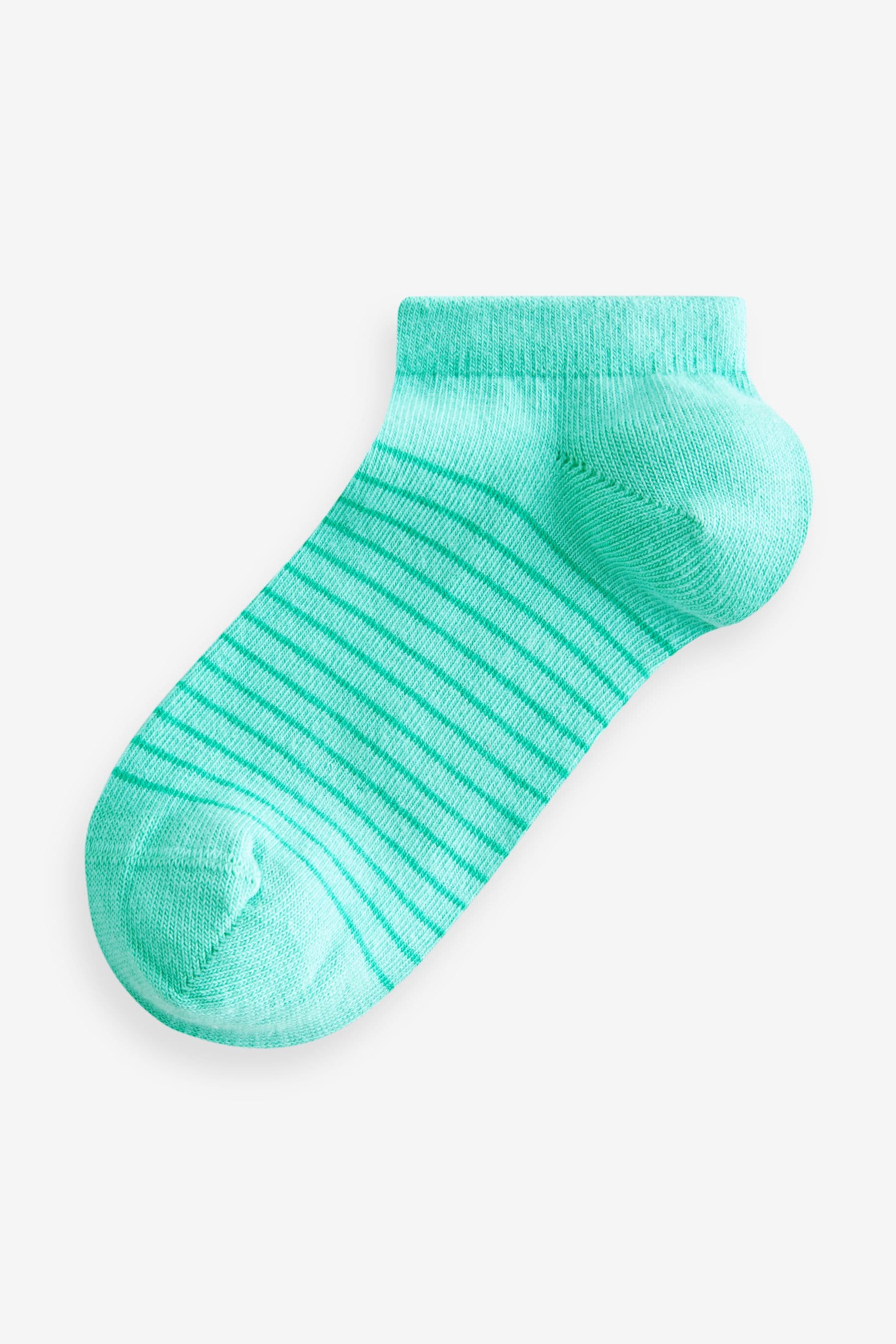 Multi Pastels 5 Pack Cotton Rich Stripe Trainer Socks