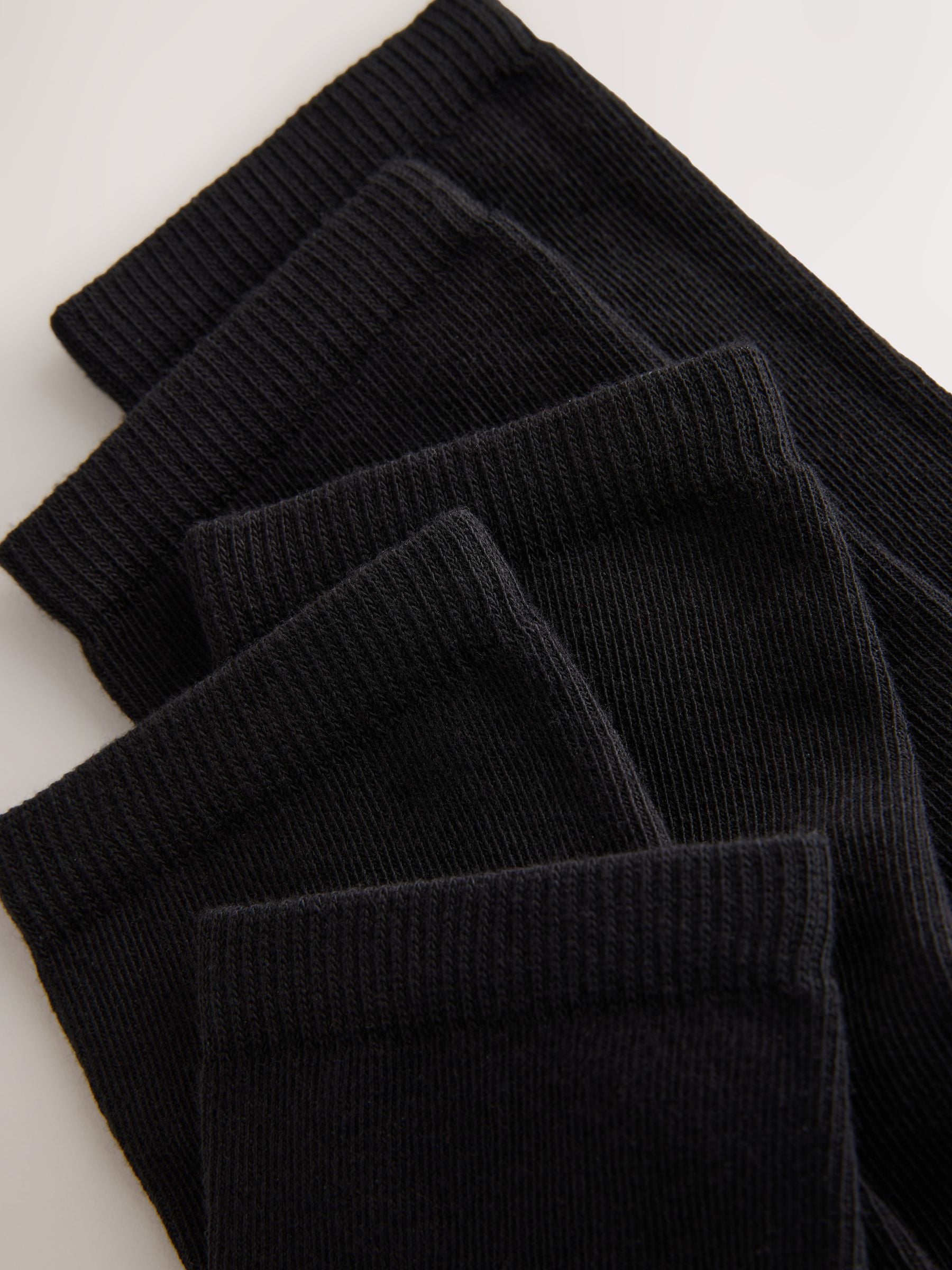 Black Checkerboard Cotton Rich Footbed Ankle School Socks 5 Pack