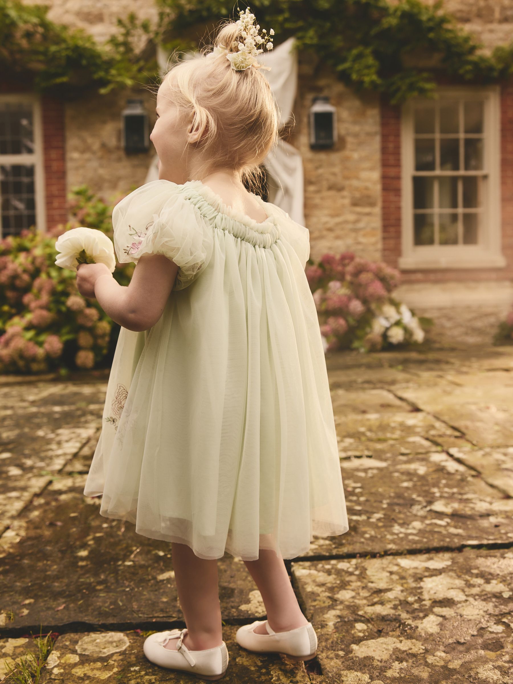 Soft Green Butterfly Mesh Dress (3mths-8yrs)