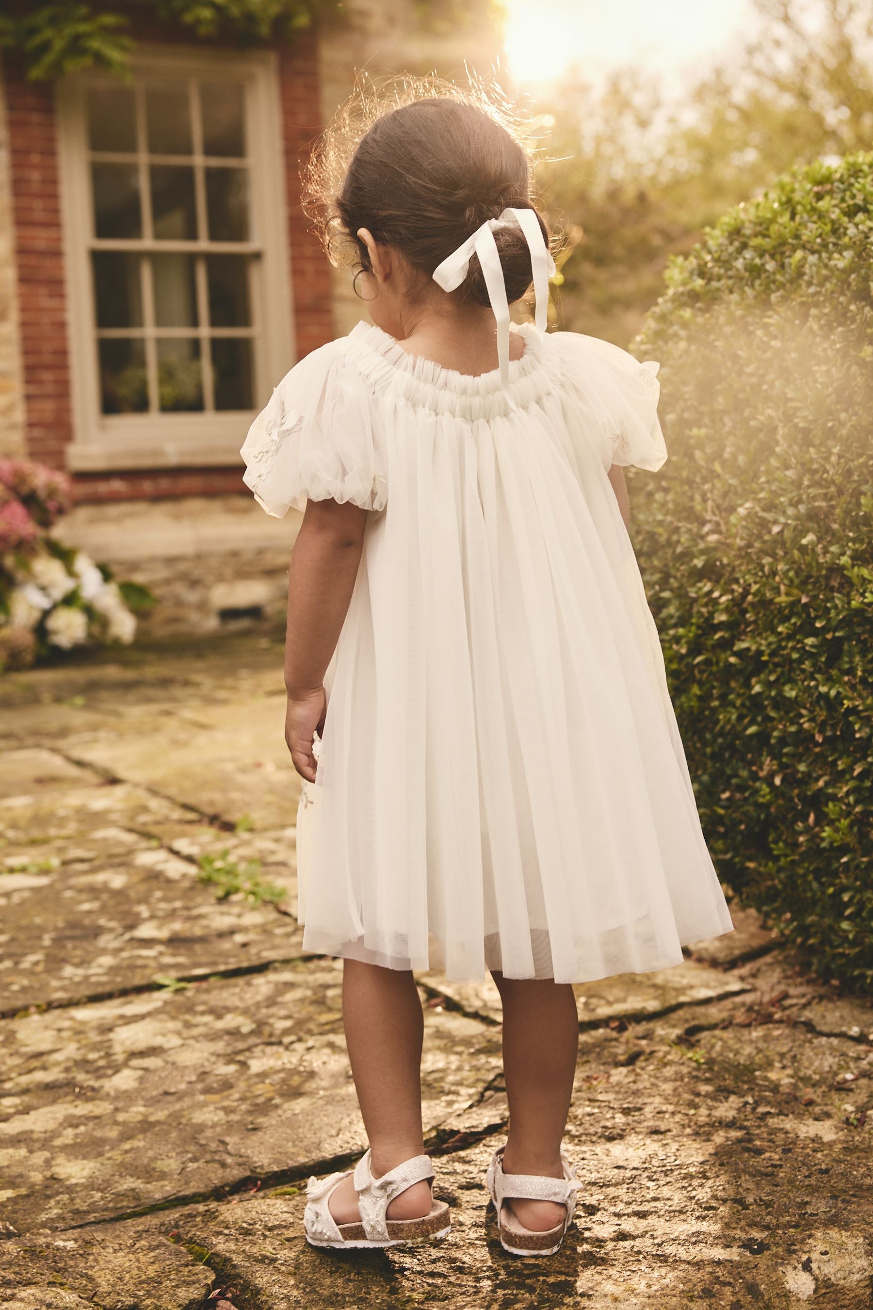 Ivory Butterfly Mesh Dress (3mths-8yrs)