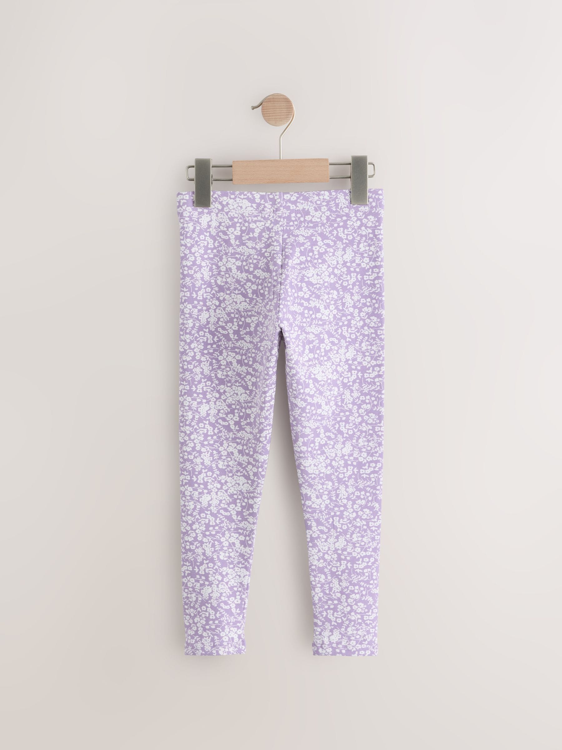 Lilac Purple Ditsy Flower Printed Leggings (3-16yrs)