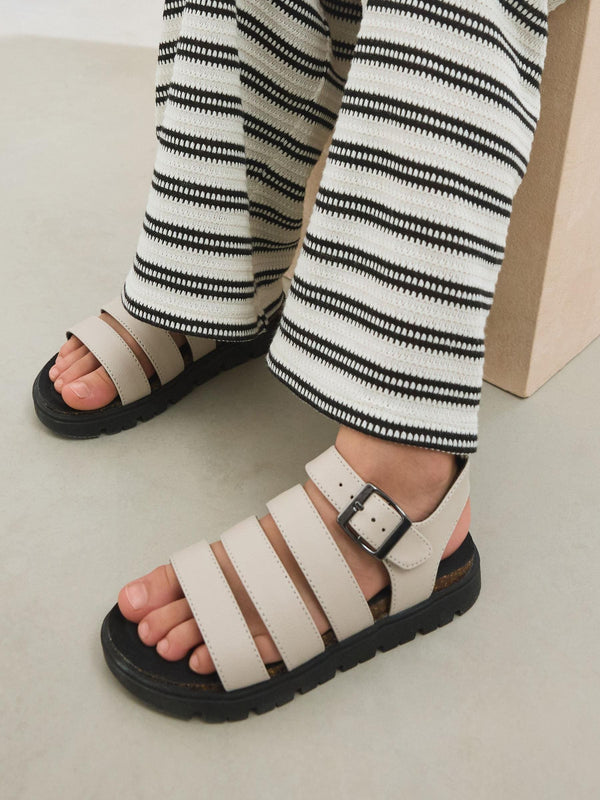 Bone White Chunky Corkbed Sandals