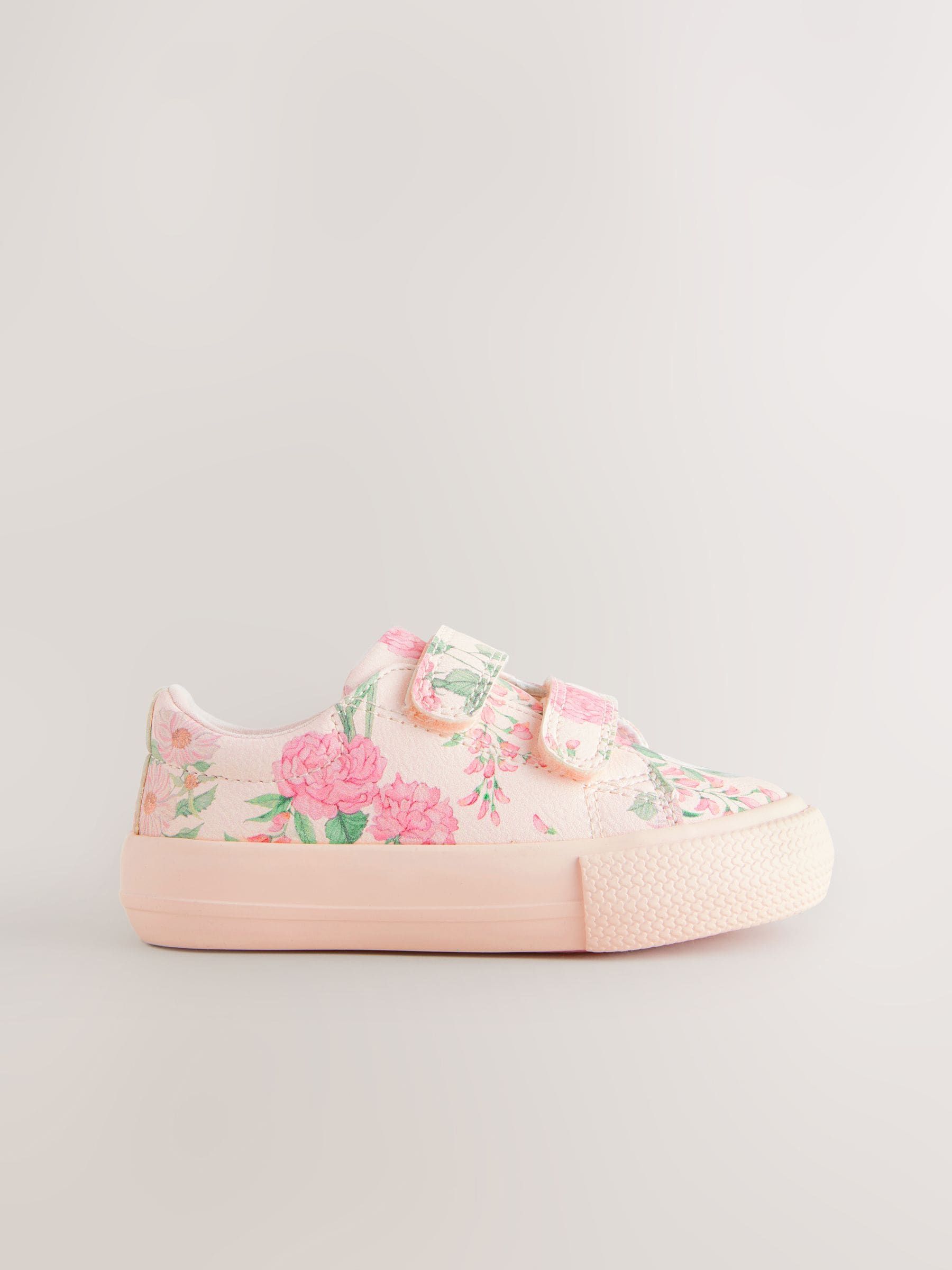 Pink Floral Standard Fit (F) Chunky Trainers With Touch Fastening