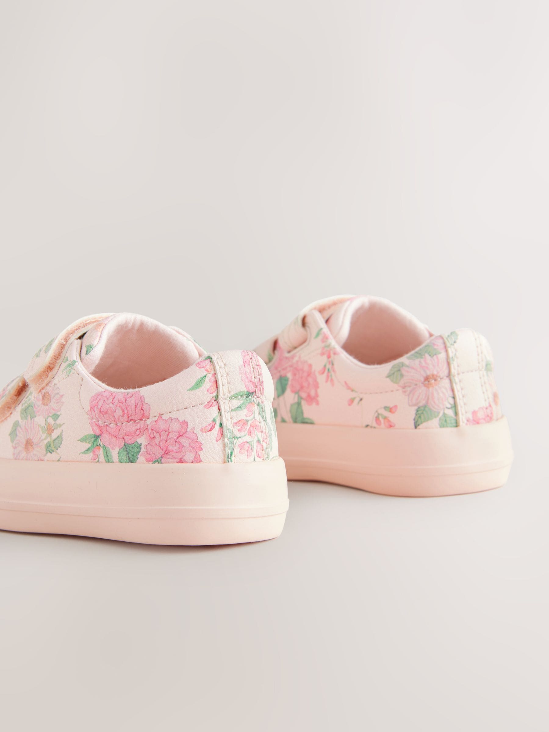 Pink Floral Standard Fit (F) Chunky Trainers With Touch Fastening