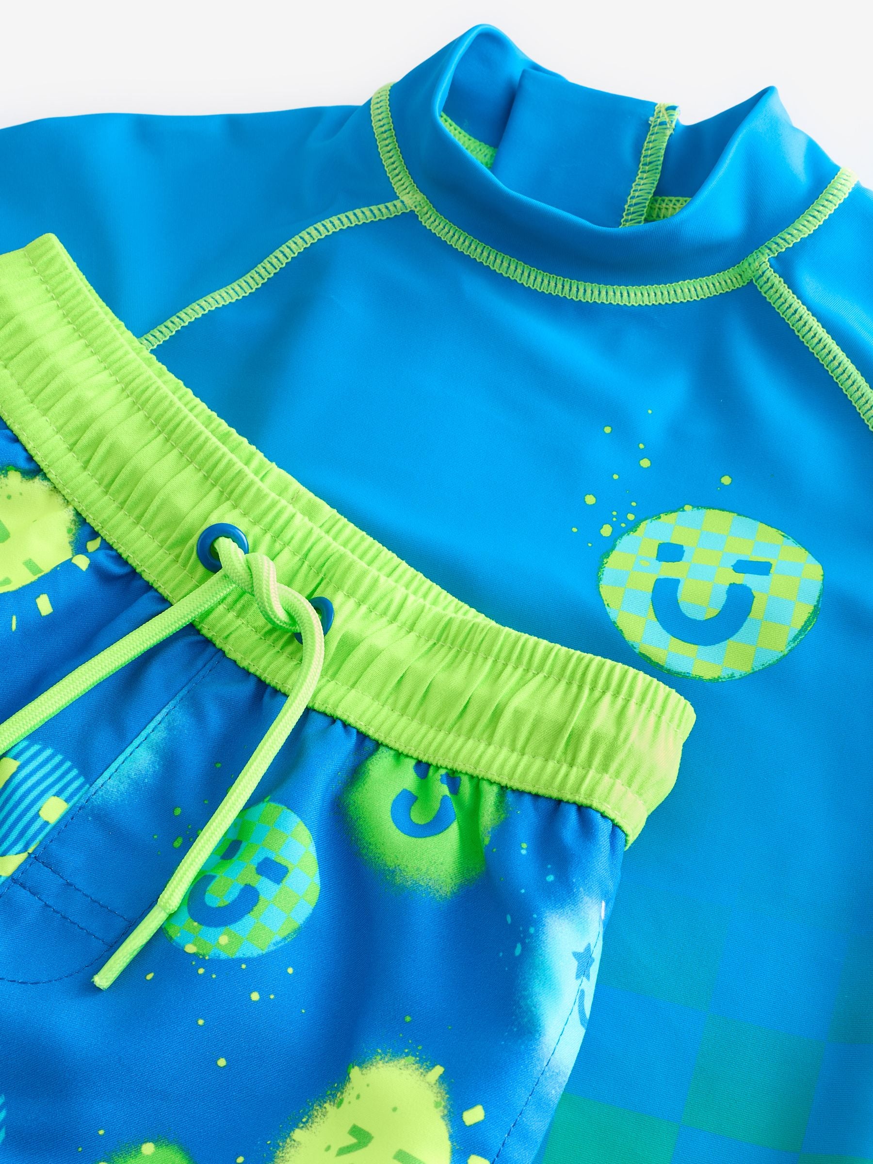 Blue Green Ombre Rash Vest and Shorts Set (3mths-7yrs) (3mths-7yrs)