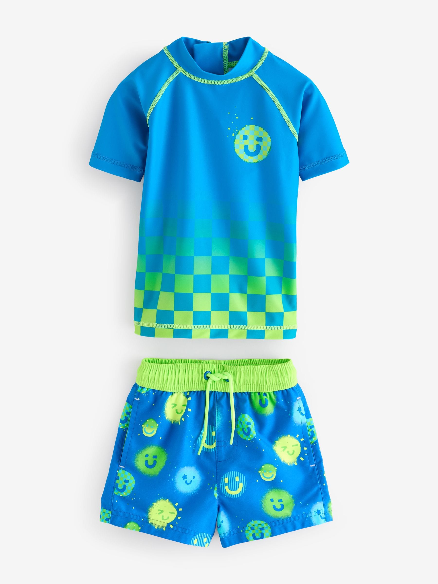 Blue Green Ombre Rash Vest and Shorts Set (3mths-7yrs) (3mths-7yrs)