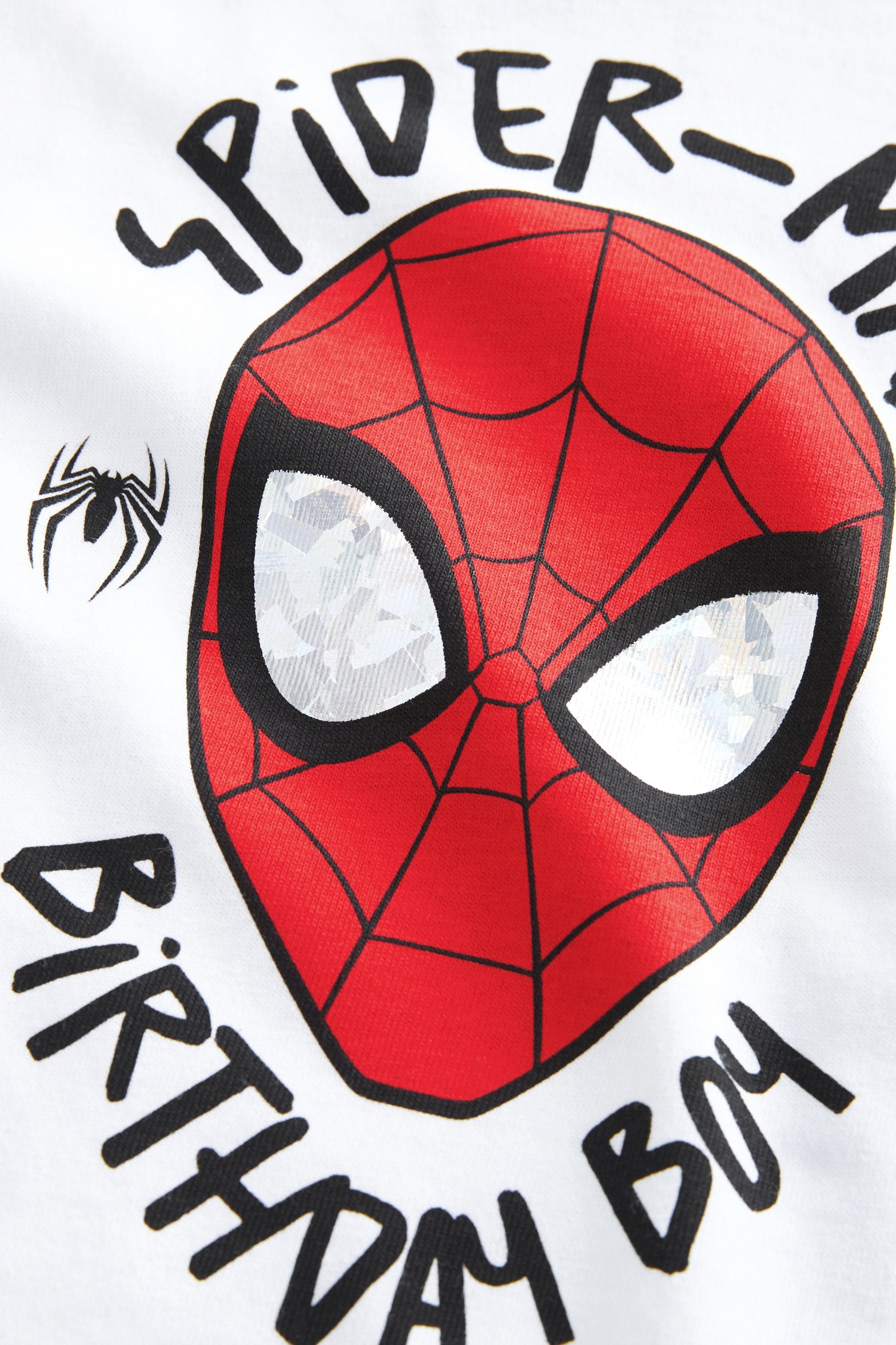 White Spider-Man Short Sleeve Birthday T-Shirt (12mths-8yrs)