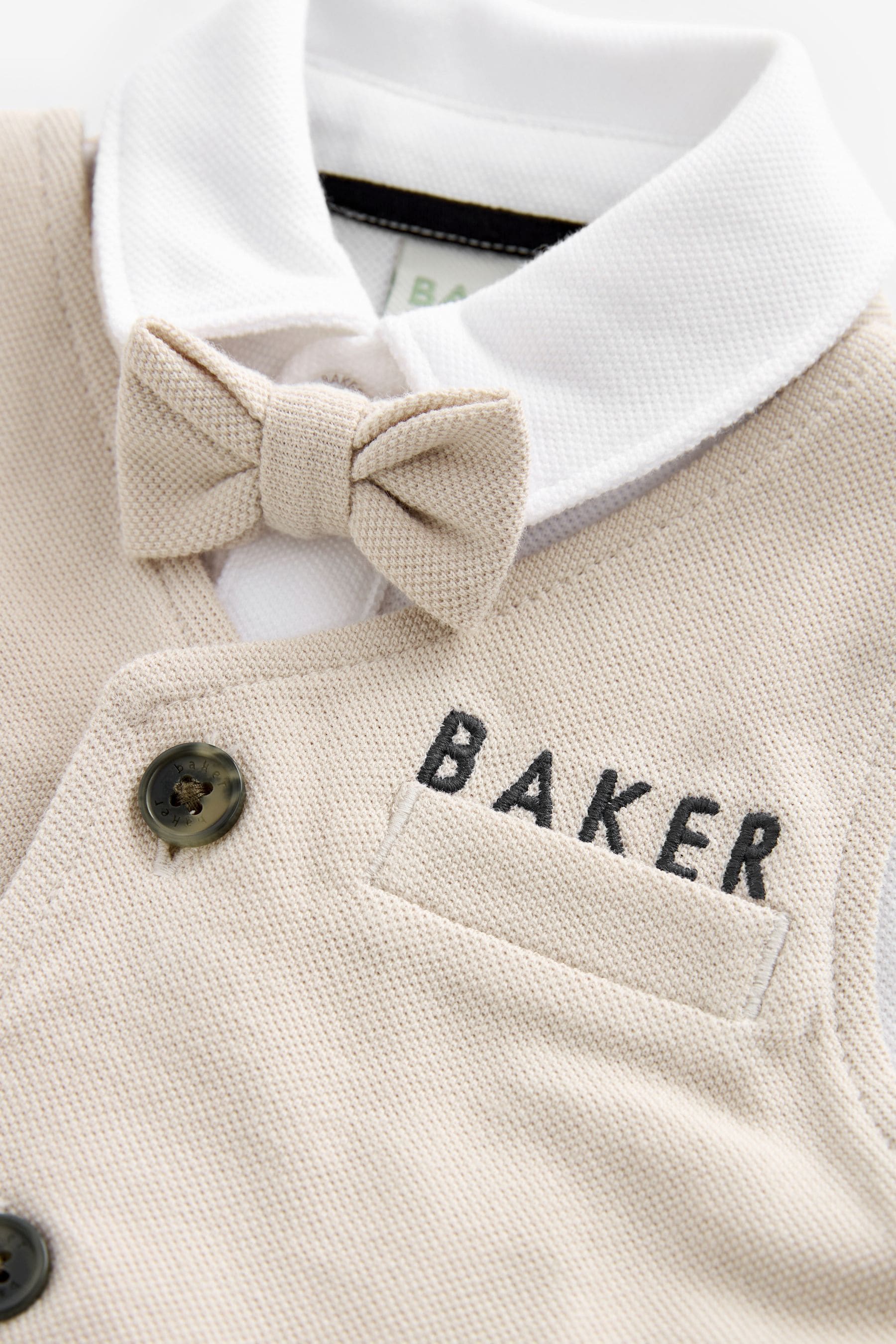 Baker by Ted Baker Stone Smart Bow Tie Rompersuit