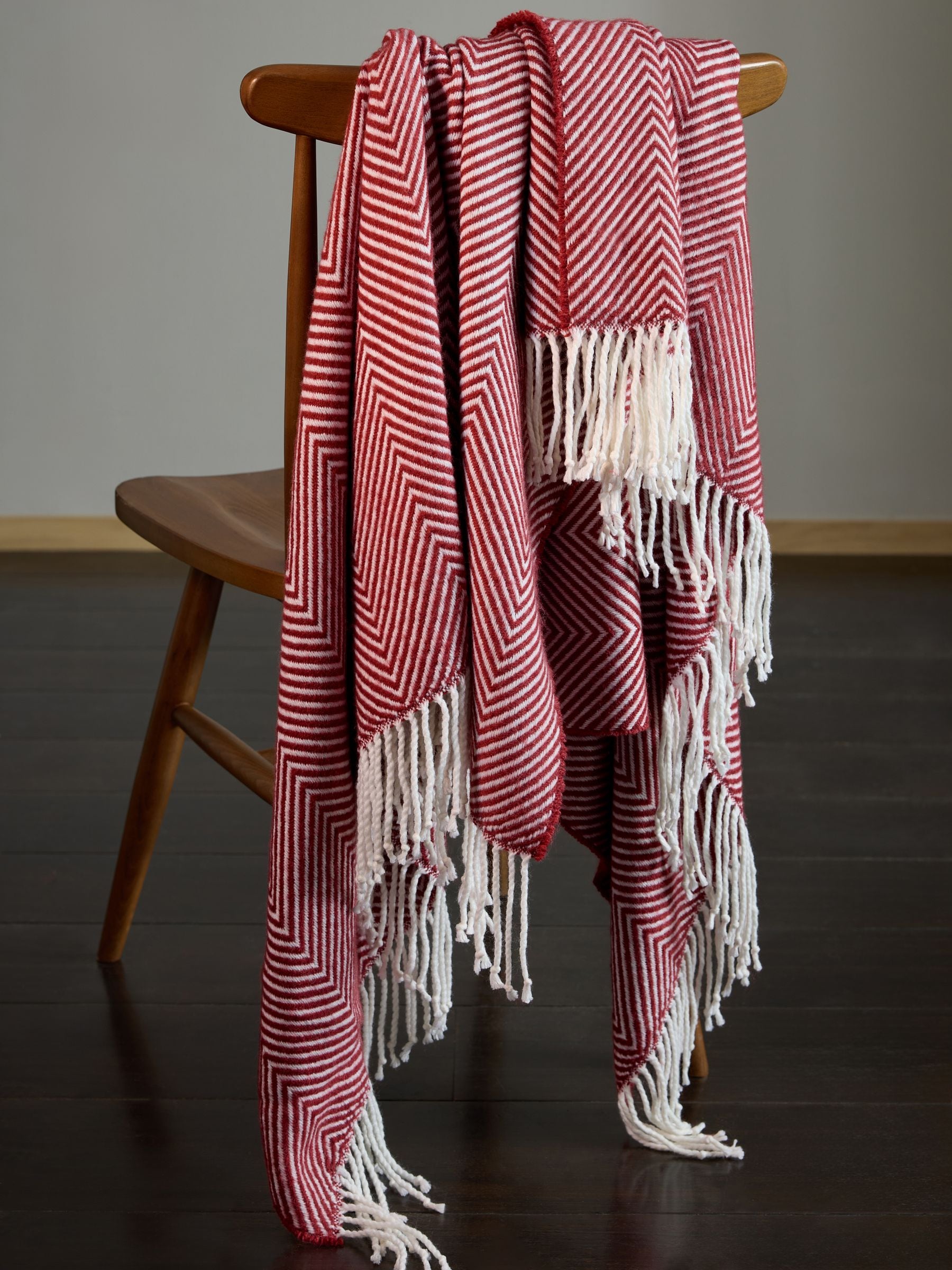 Red Herringbone Cosy Throw