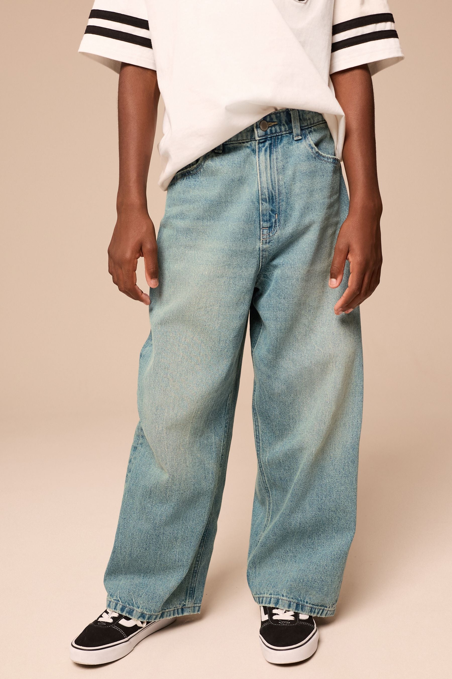 Blue Super-wide Fit Authentic 100% Cotton Jeans (3-16yrs)