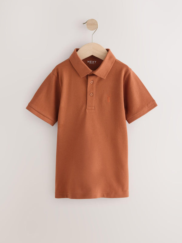 Rust Brown Short Sleeve Polo Shirt (3-16yrs)