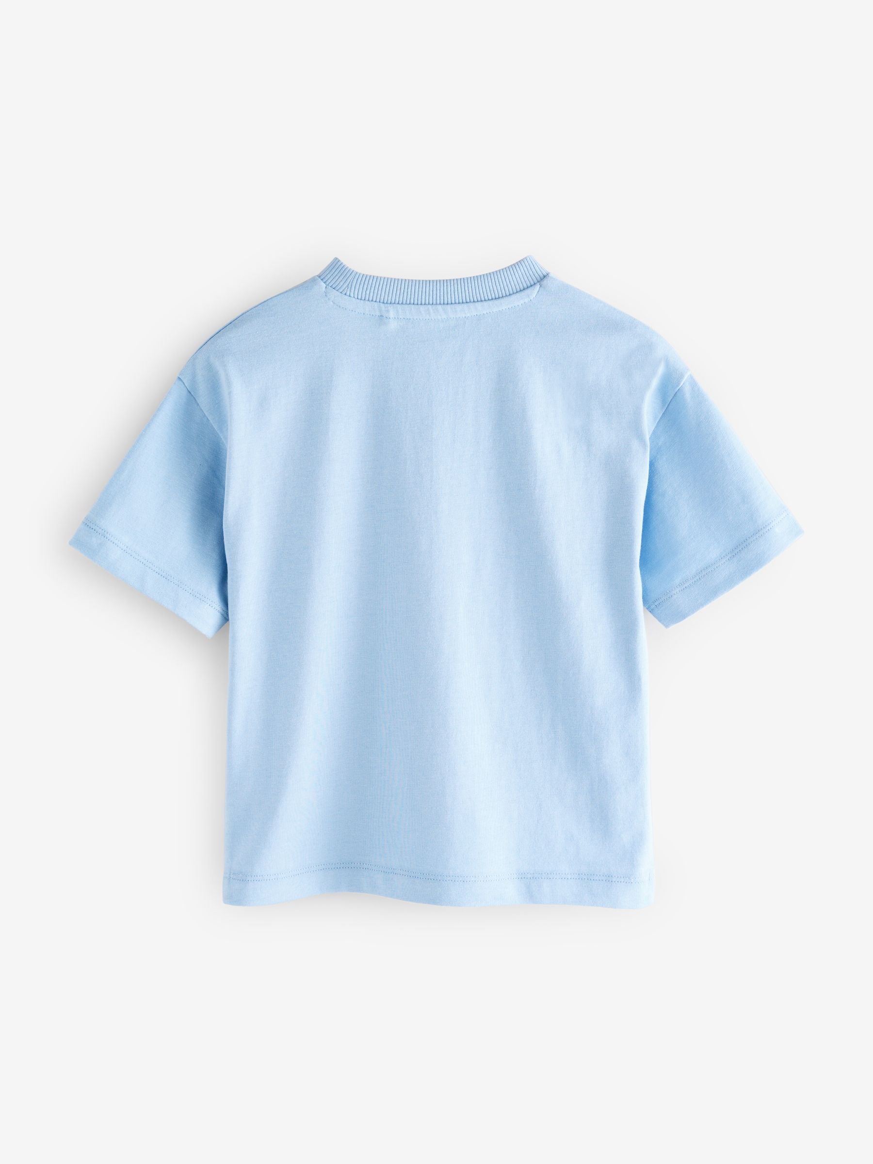 Blue 100% Cotton Short Sleeve Plain T-Shirt (3mths-7yrs)