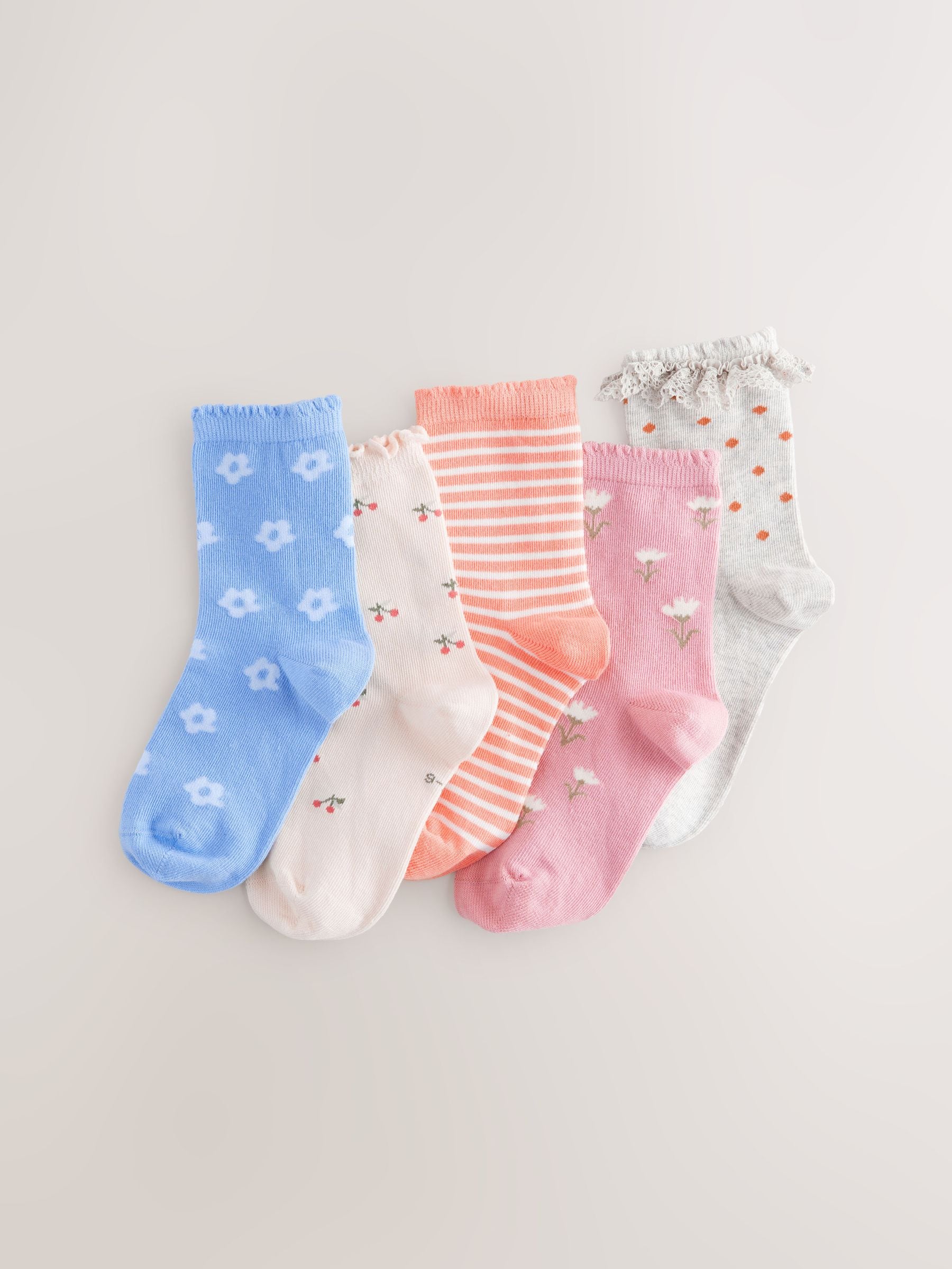 Multi Cotton Rich Ruffle Ankle Socks 5 Pack