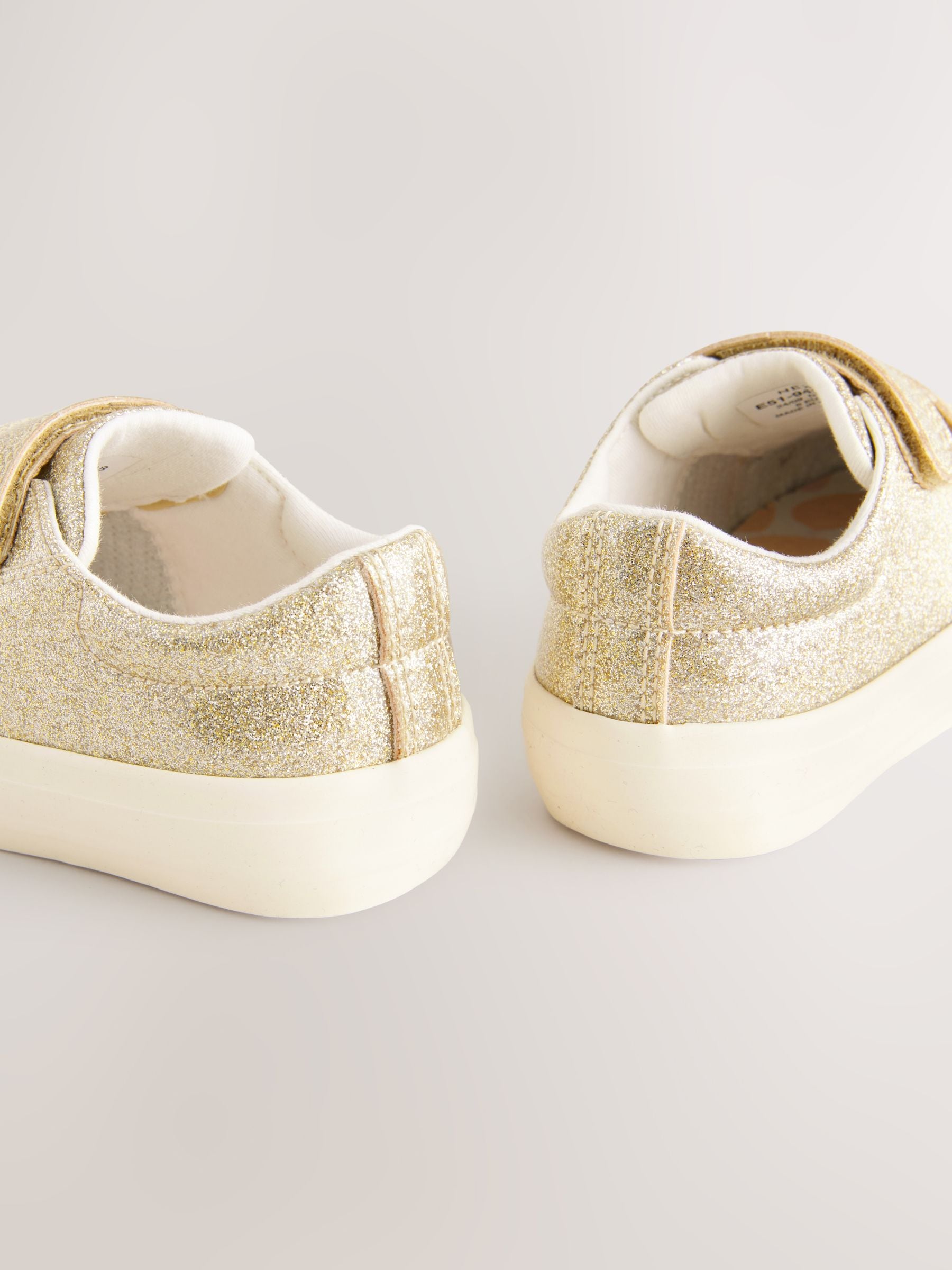 Gold Wide Fit (G) Chunky Trainers With Touch Fastening